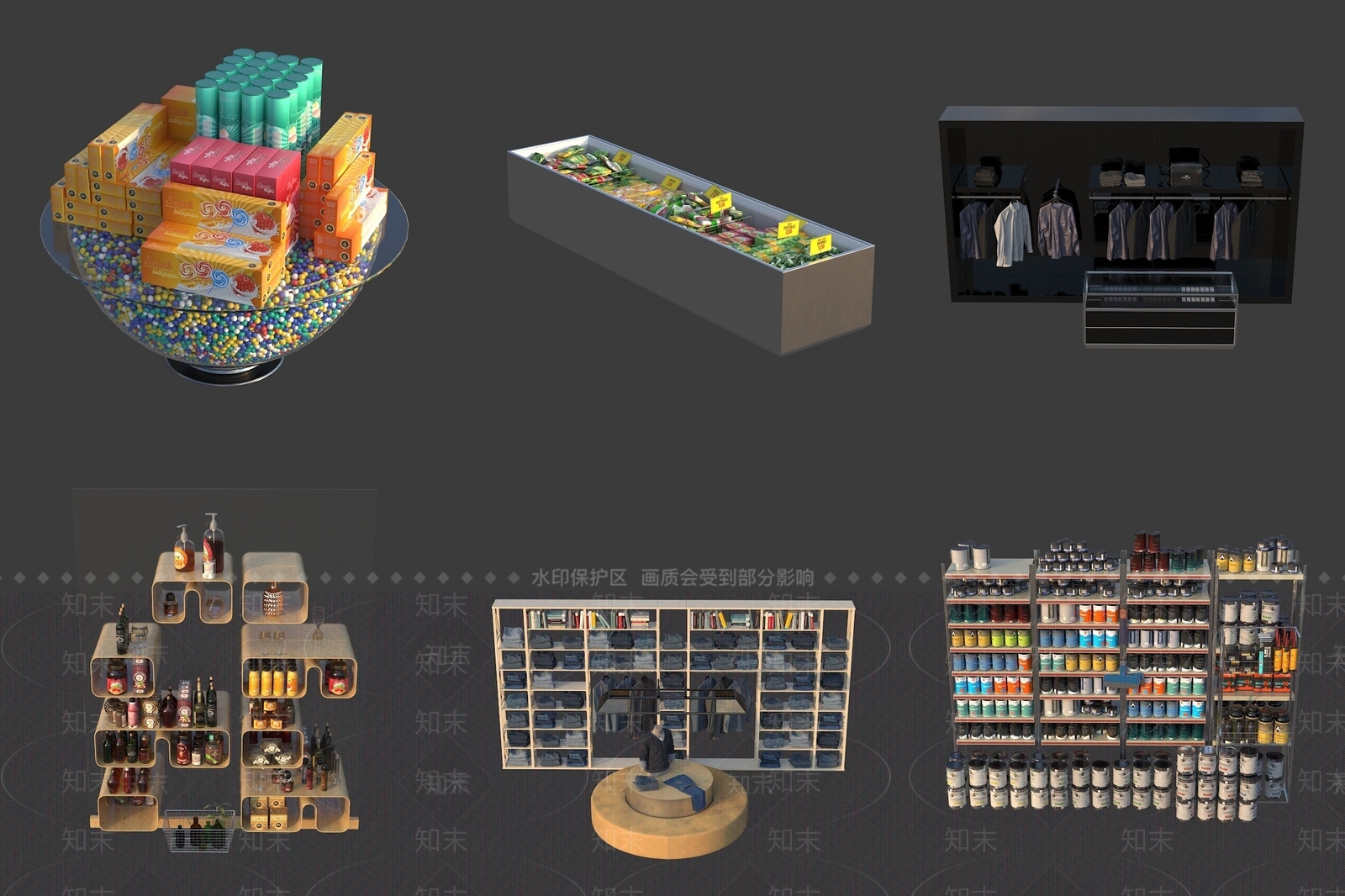 现代超市3D模型下载【ID:1166688483】