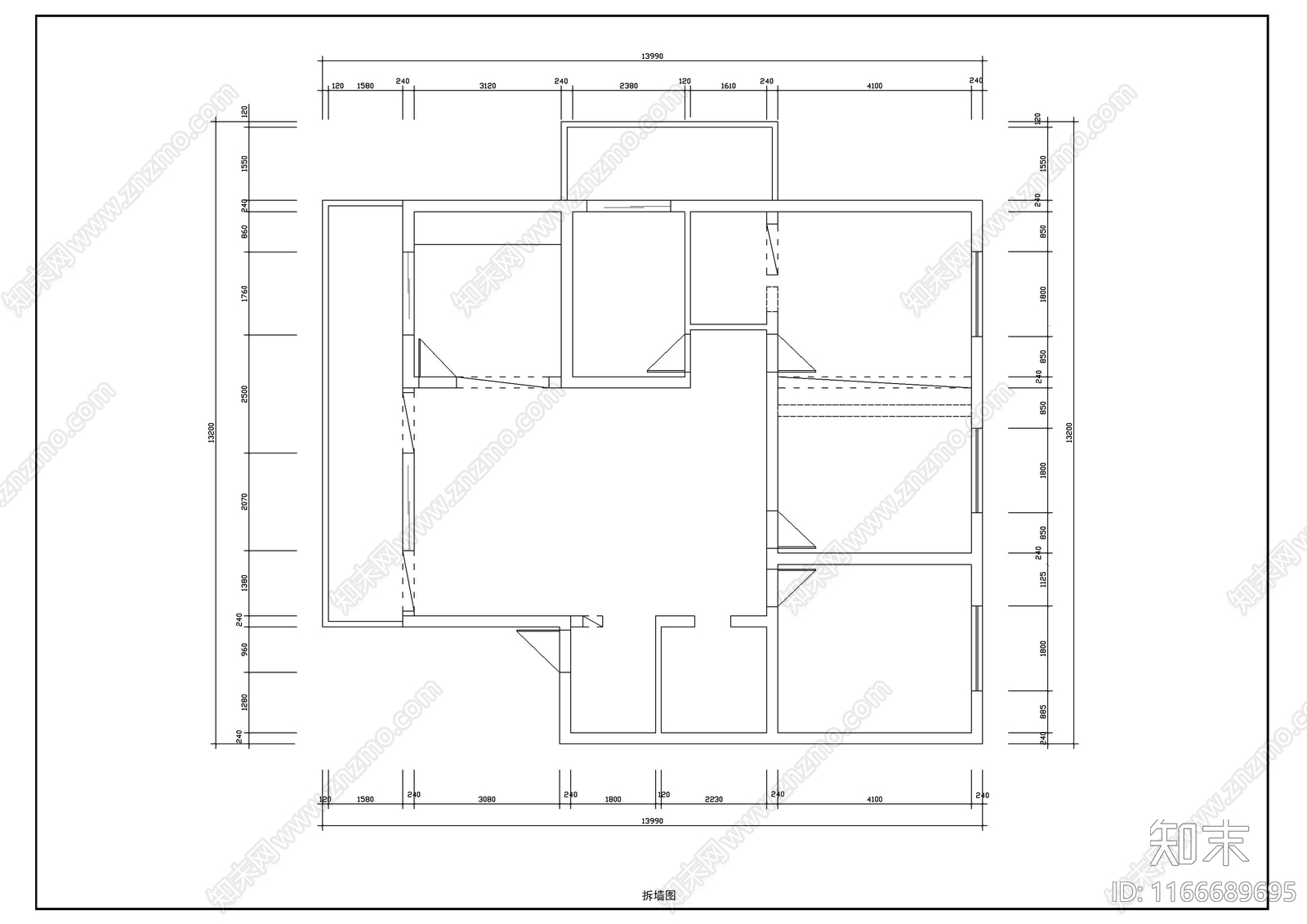 现代整体家装空间施工图下载【ID:1166689695】