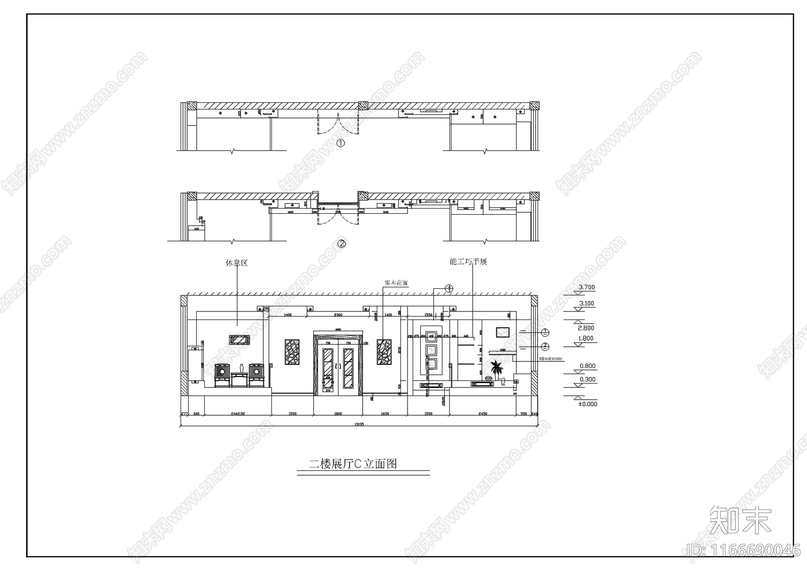 现代展厅cad施工图下载【ID:1166690046】
