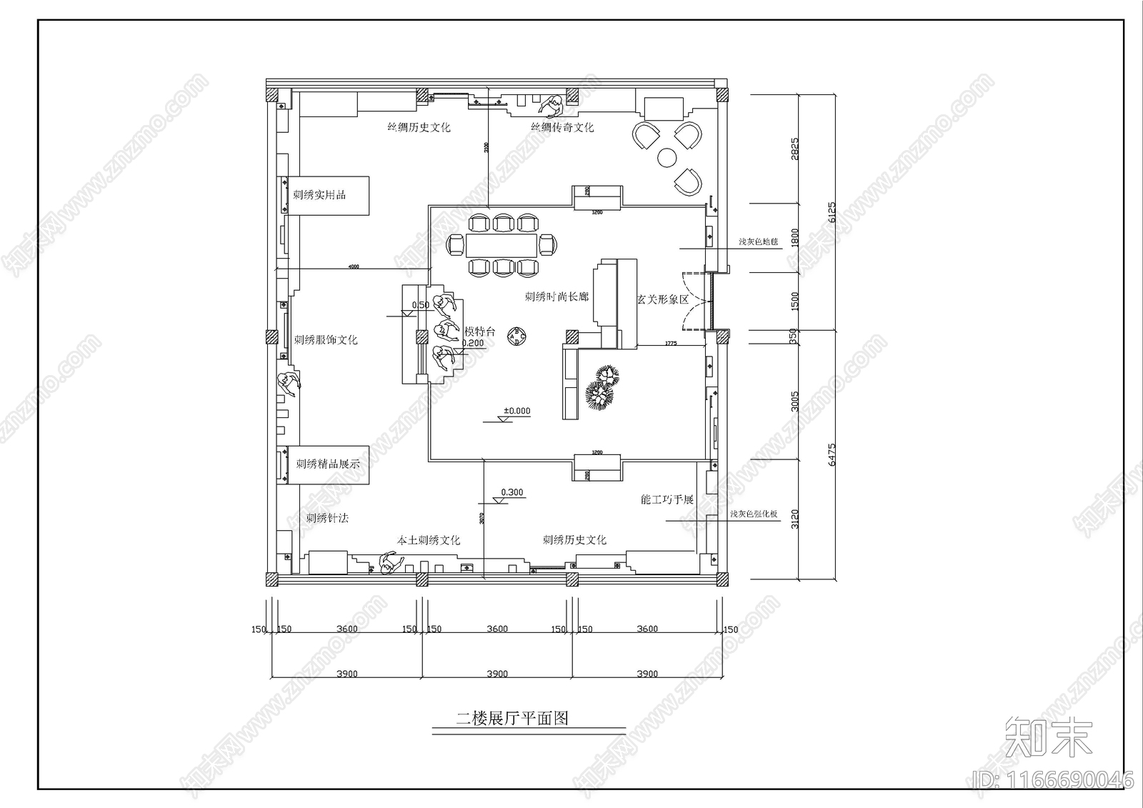 现代展厅cad施工图下载【ID:1166690046】