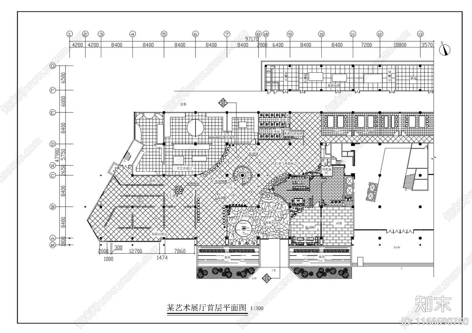 现代展厅cad施工图下载【ID:1166690760】