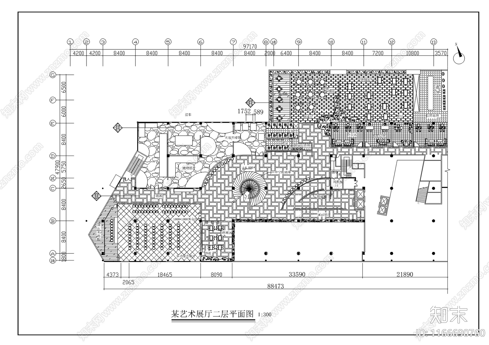 现代展厅cad施工图下载【ID:1166690760】