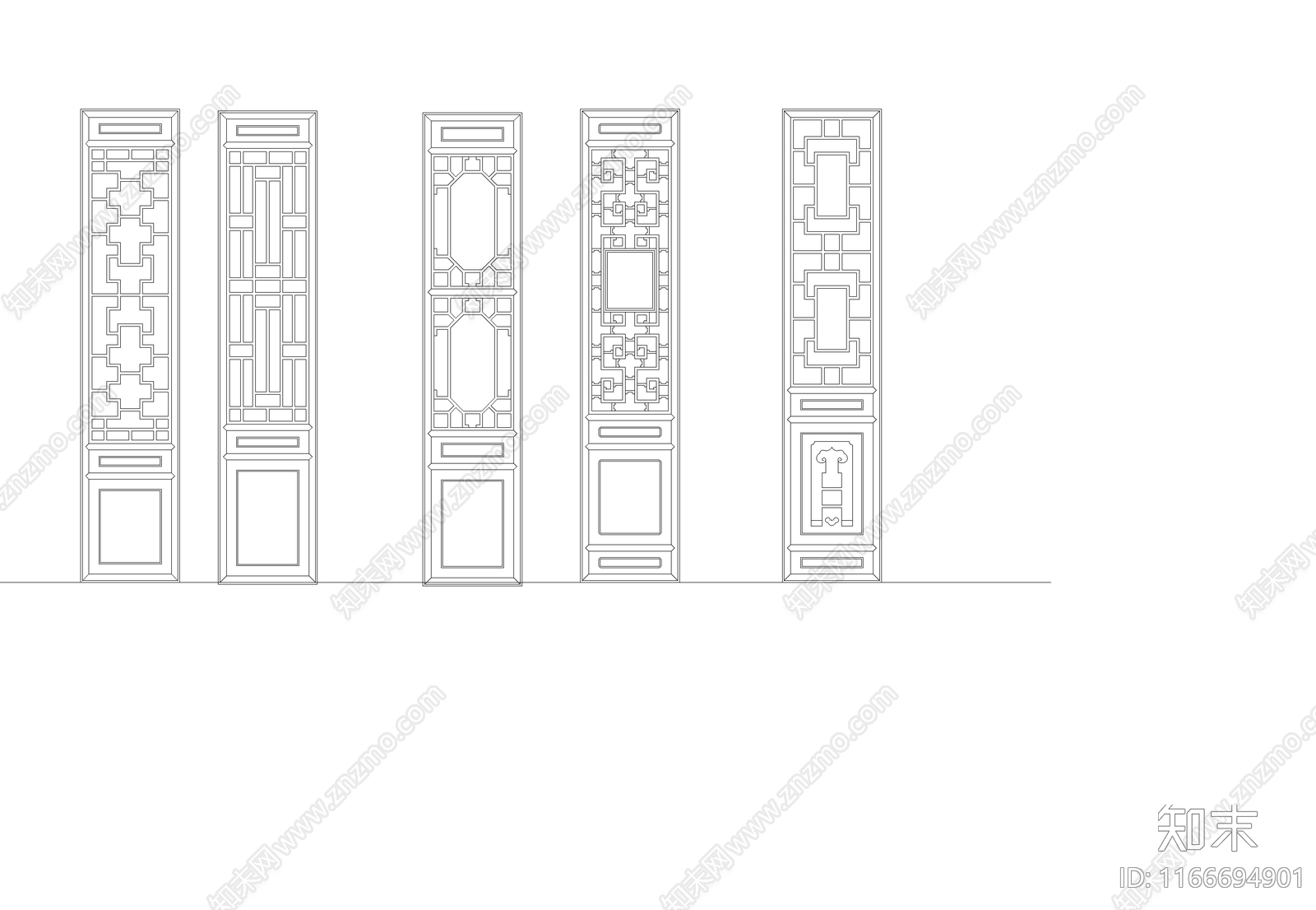 中式门cad施工图下载【ID:1166694901】