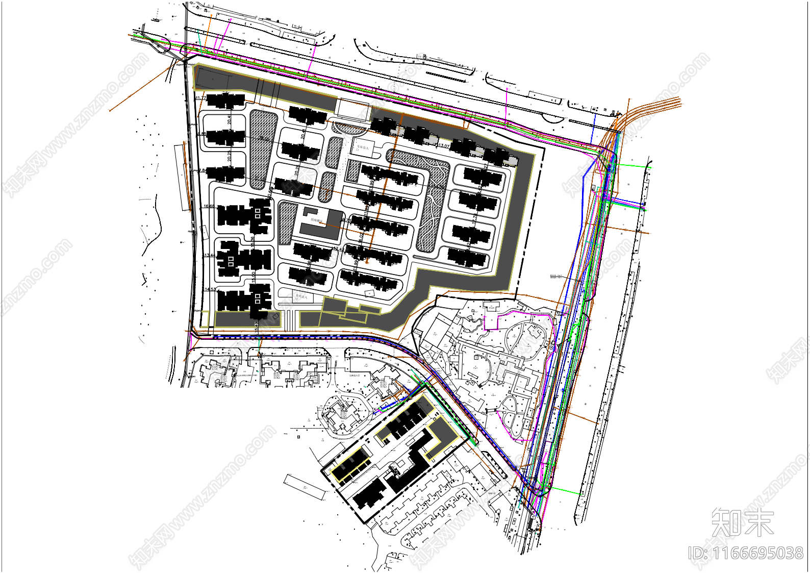 现代住宅楼建筑施工图下载【ID:1166695038】