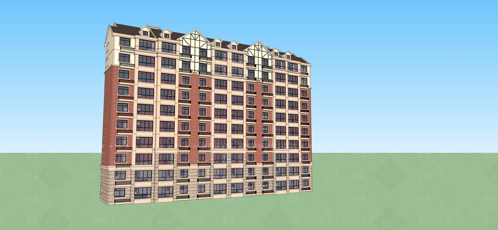 现代高层住宅SU模型下载【ID:1166695825】