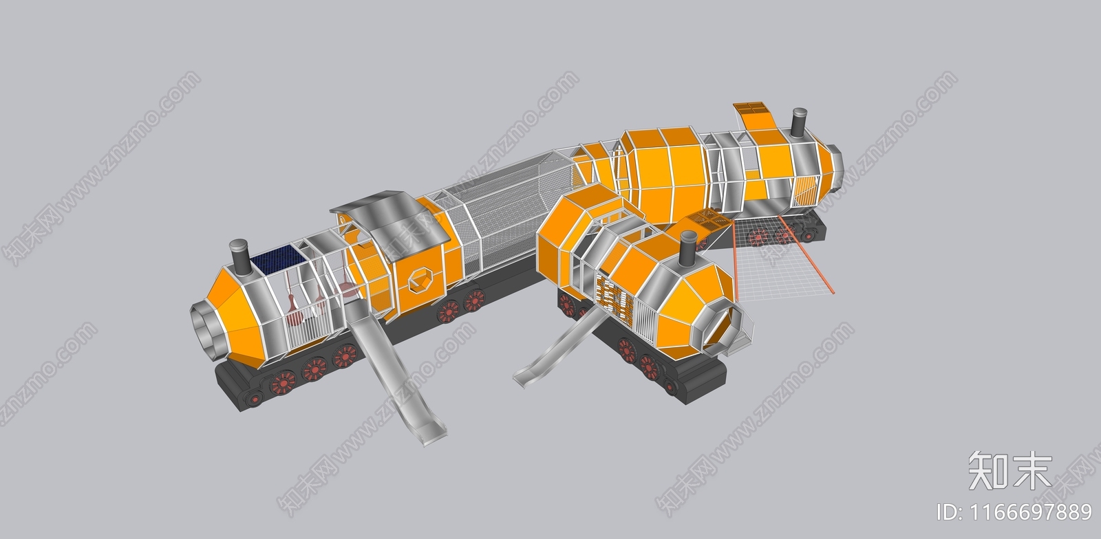工业现代儿童游乐区SU模型下载【ID:1166697889】