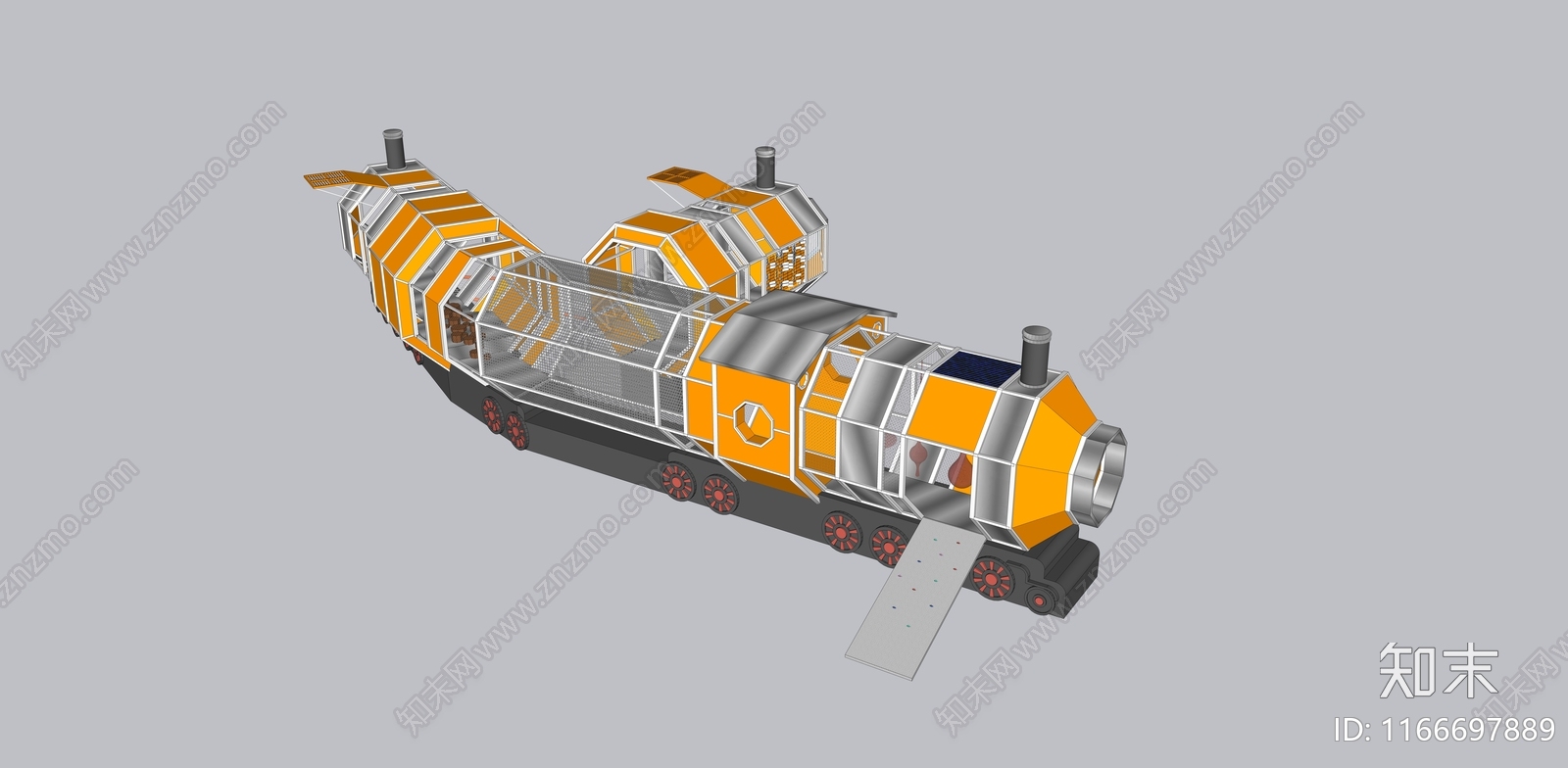 工业现代儿童游乐区SU模型下载【ID:1166697889】