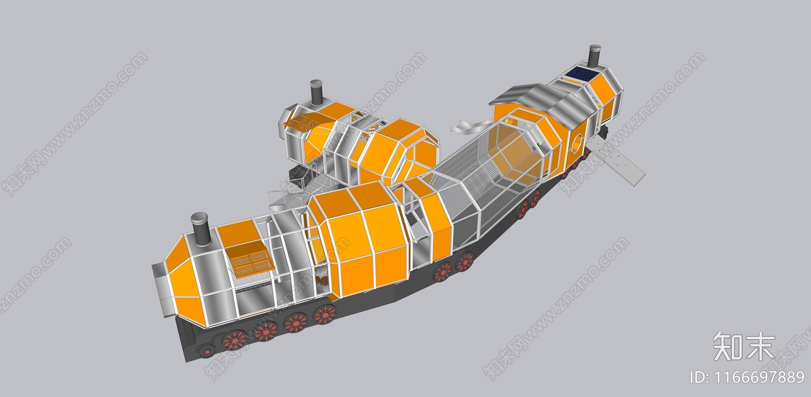 工业现代儿童游乐区SU模型下载【ID:1166697889】