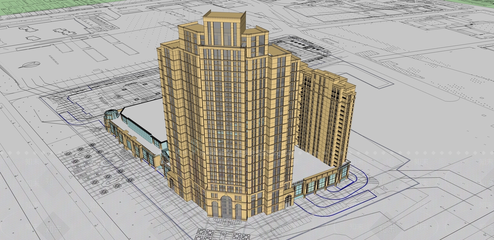 欧式其他商业建筑SU模型下载【ID:1166706036】