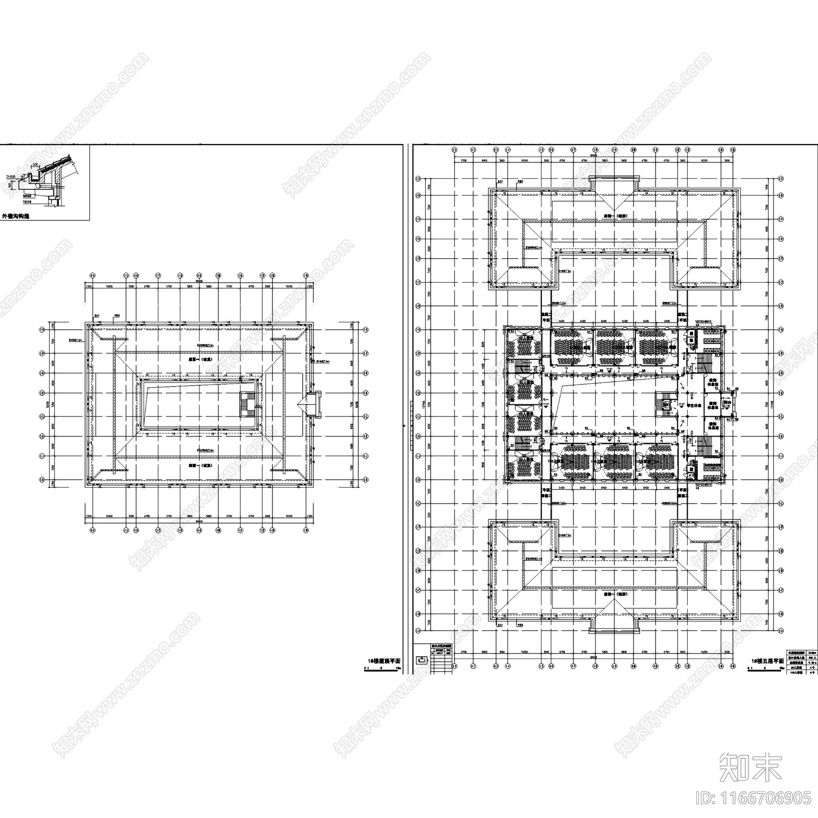 中式欧式学校建筑cad施工图下载【ID:1166706905】