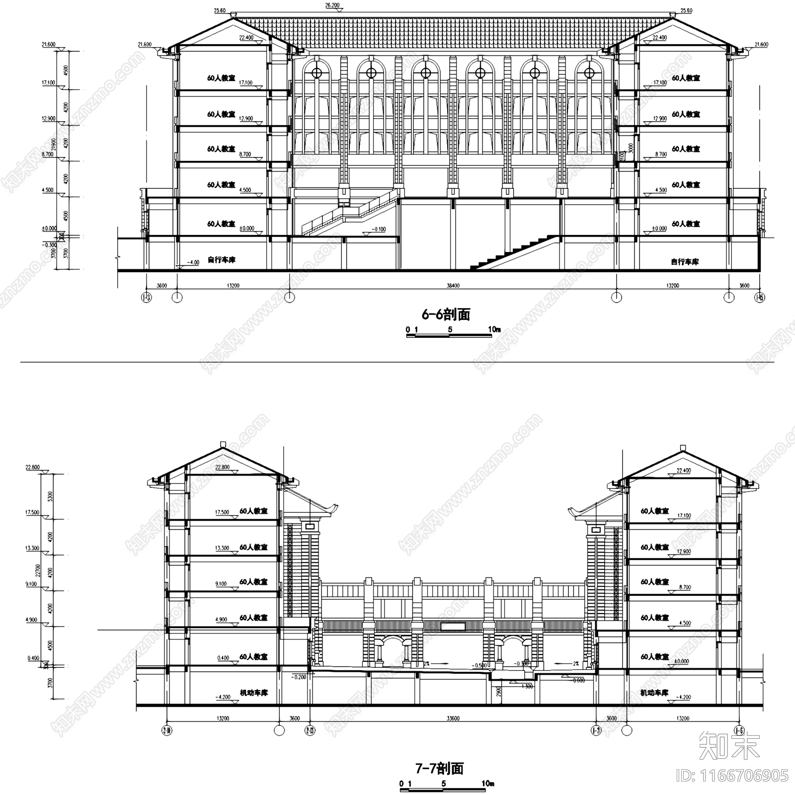 中式欧式学校建筑cad施工图下载【ID:1166706905】