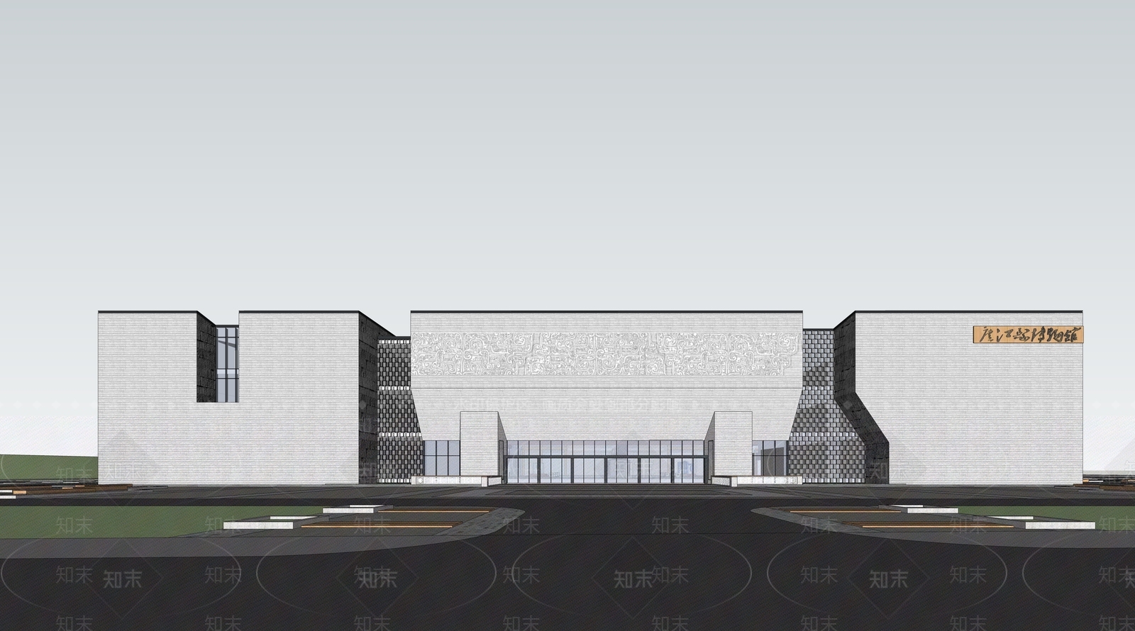 现代展览馆建筑SU模型下载【ID:1166706927】