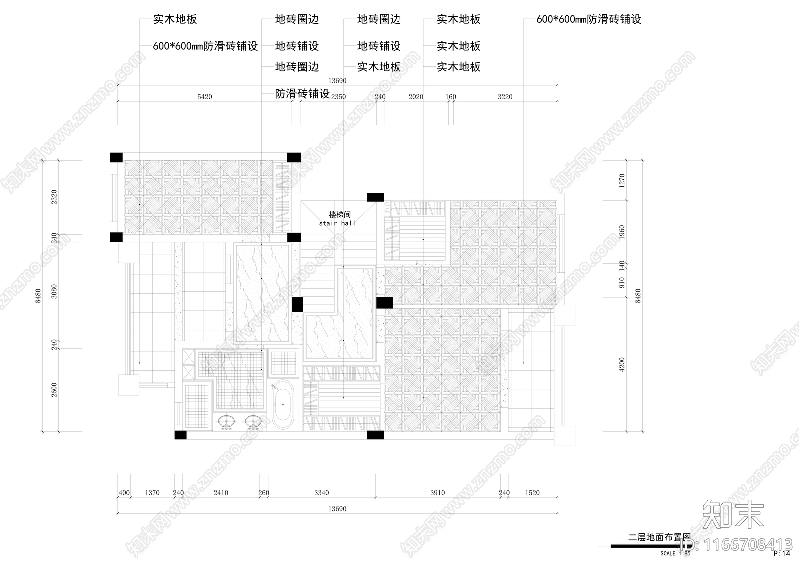 整体家装空间cad施工图下载【ID:1166708413】