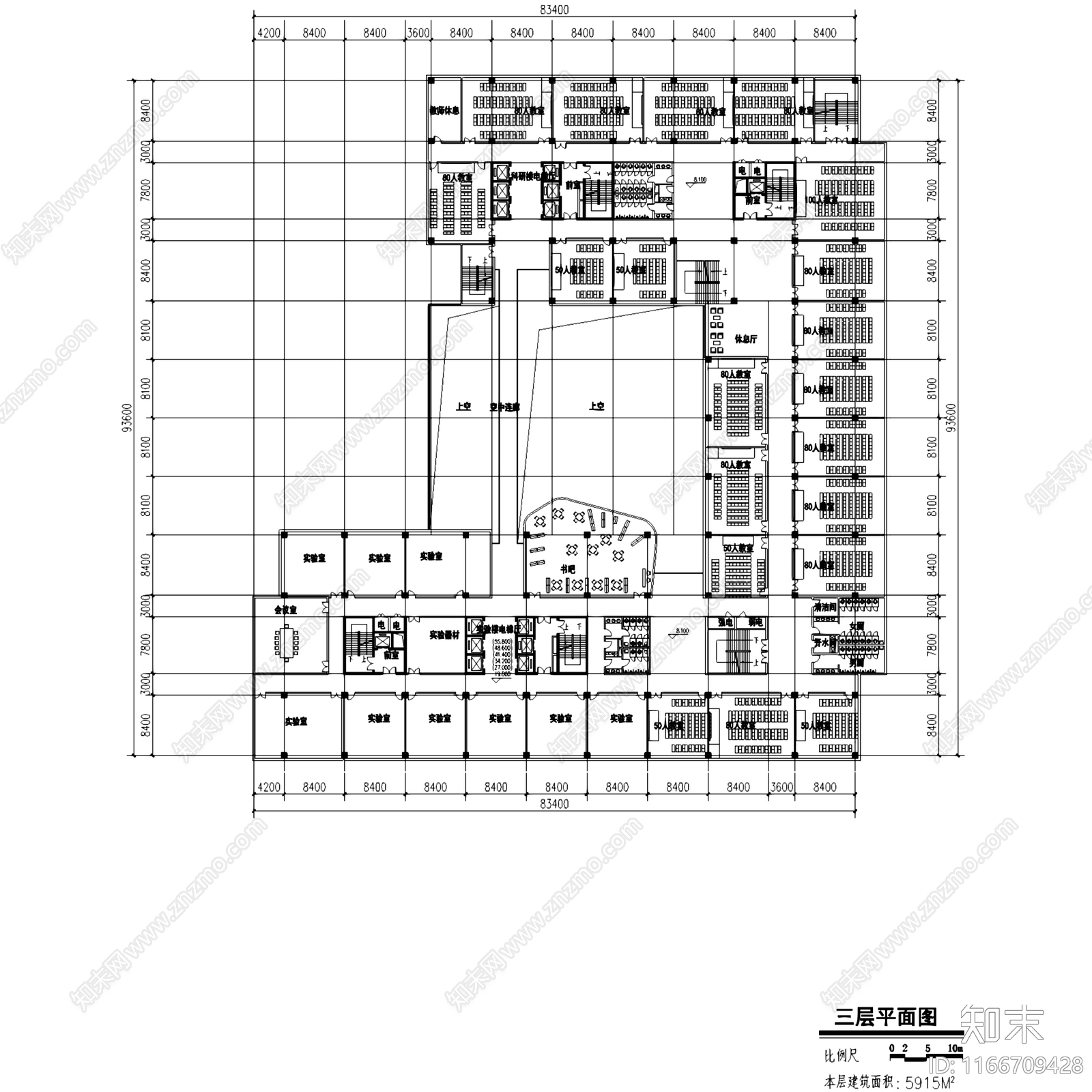 现代学校建筑cad施工图下载【ID:1166709428】