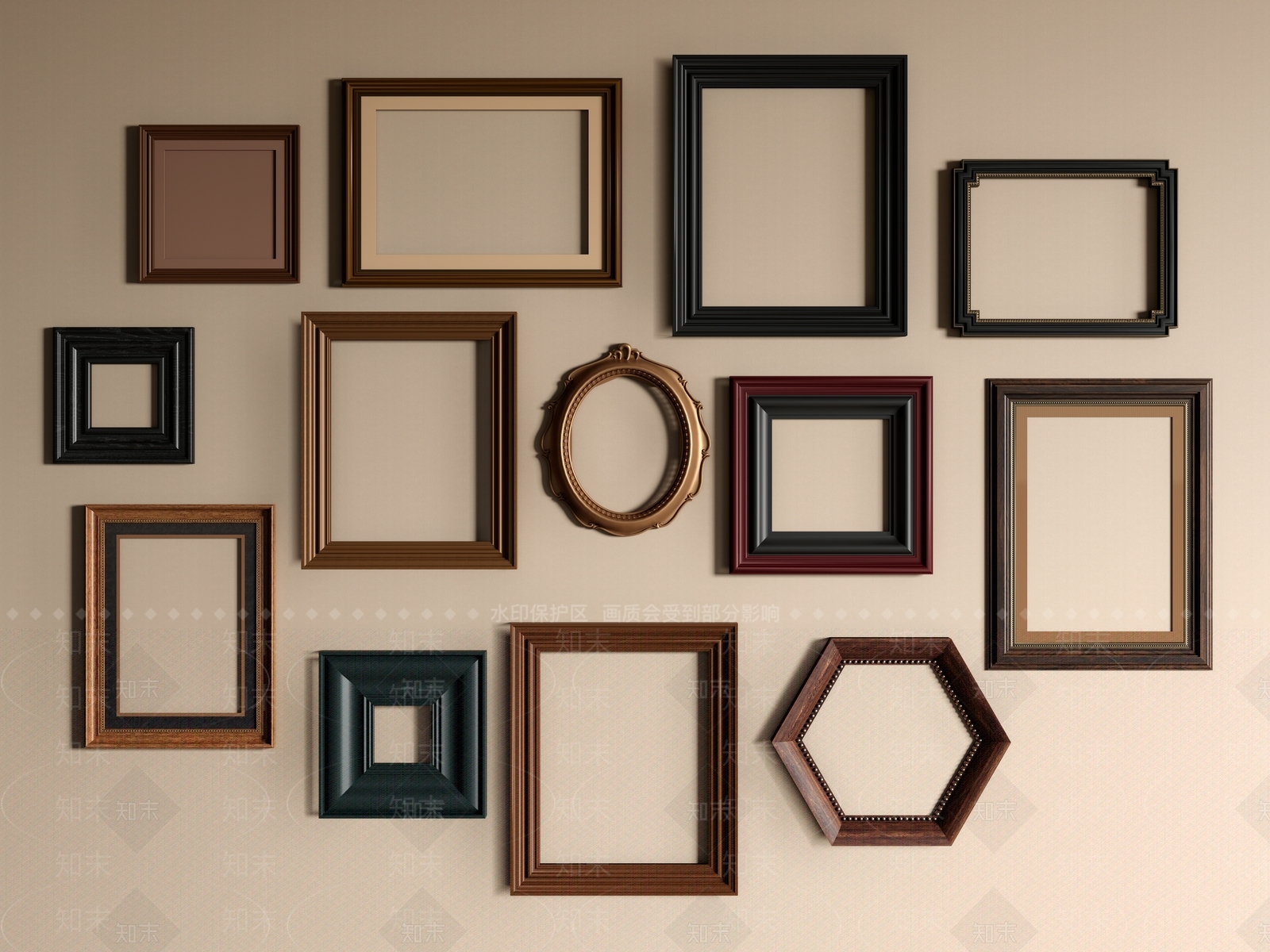 现代中古相框SU模型下载【ID:1166710891】