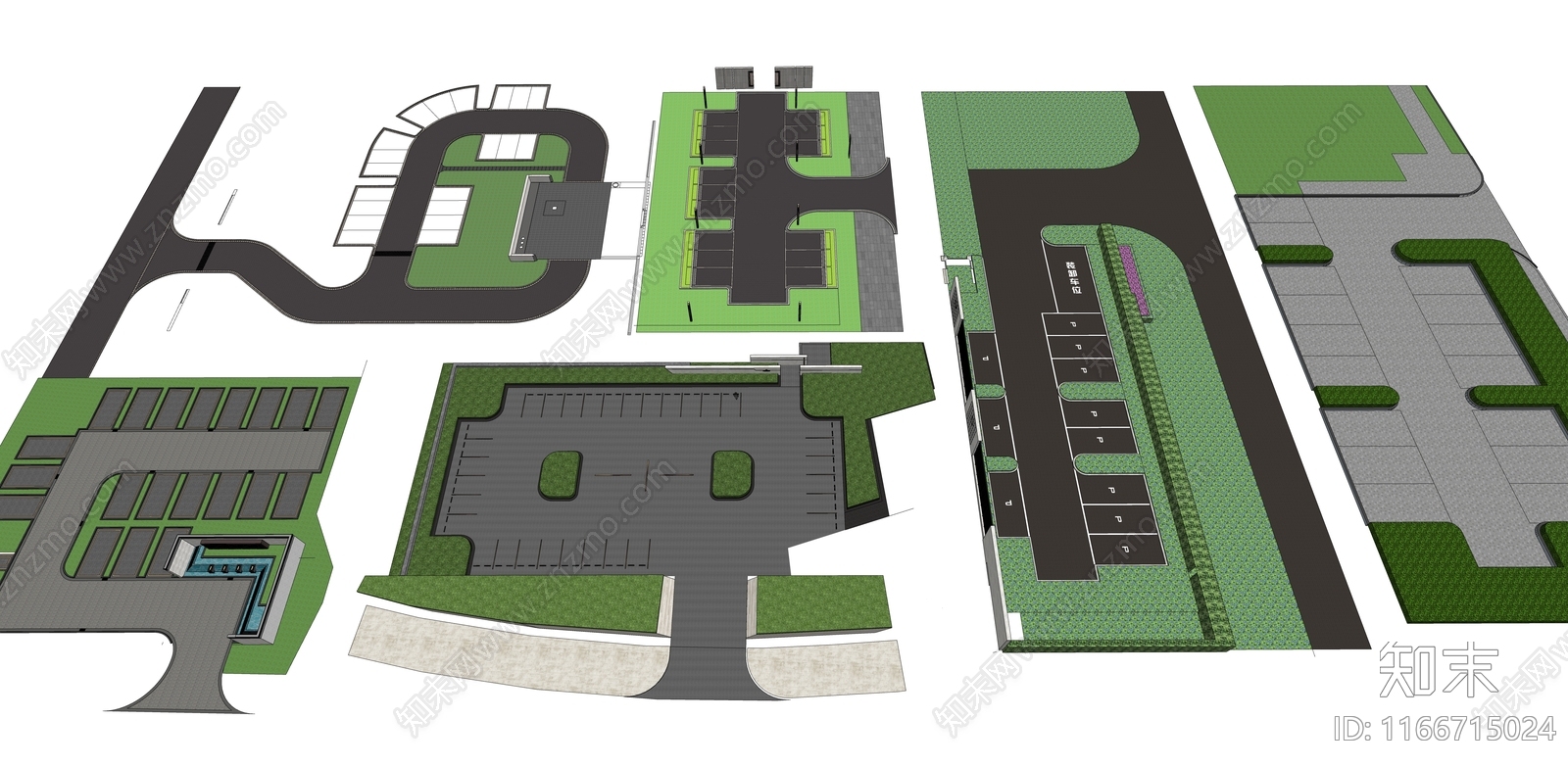 现代停车场SU模型下载【ID:1166715024】