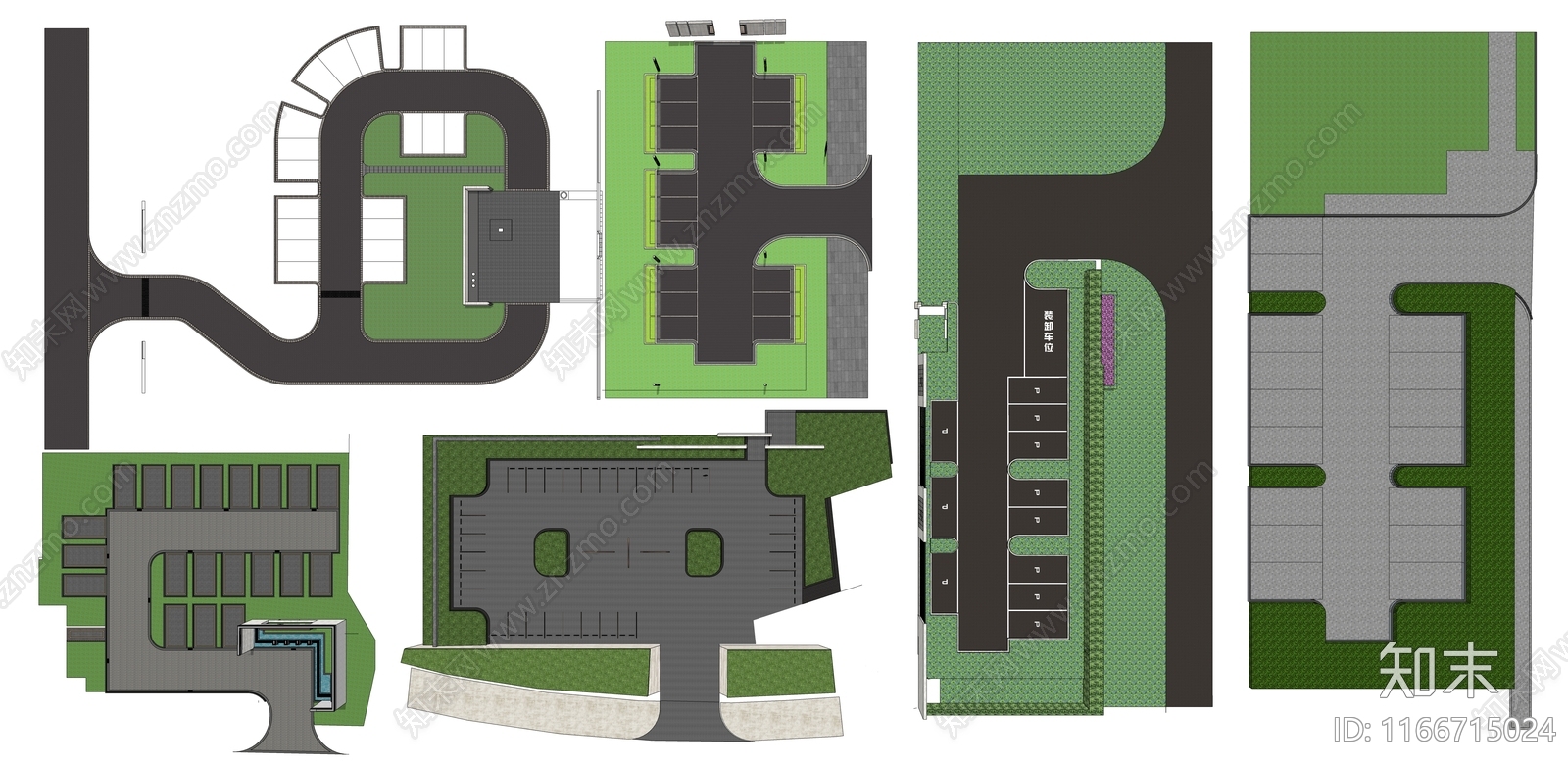 现代停车场SU模型下载【ID:1166715024】