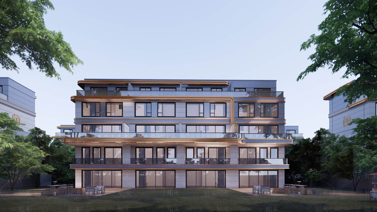 现代多层住宅SU模型下载【ID:1166715891】