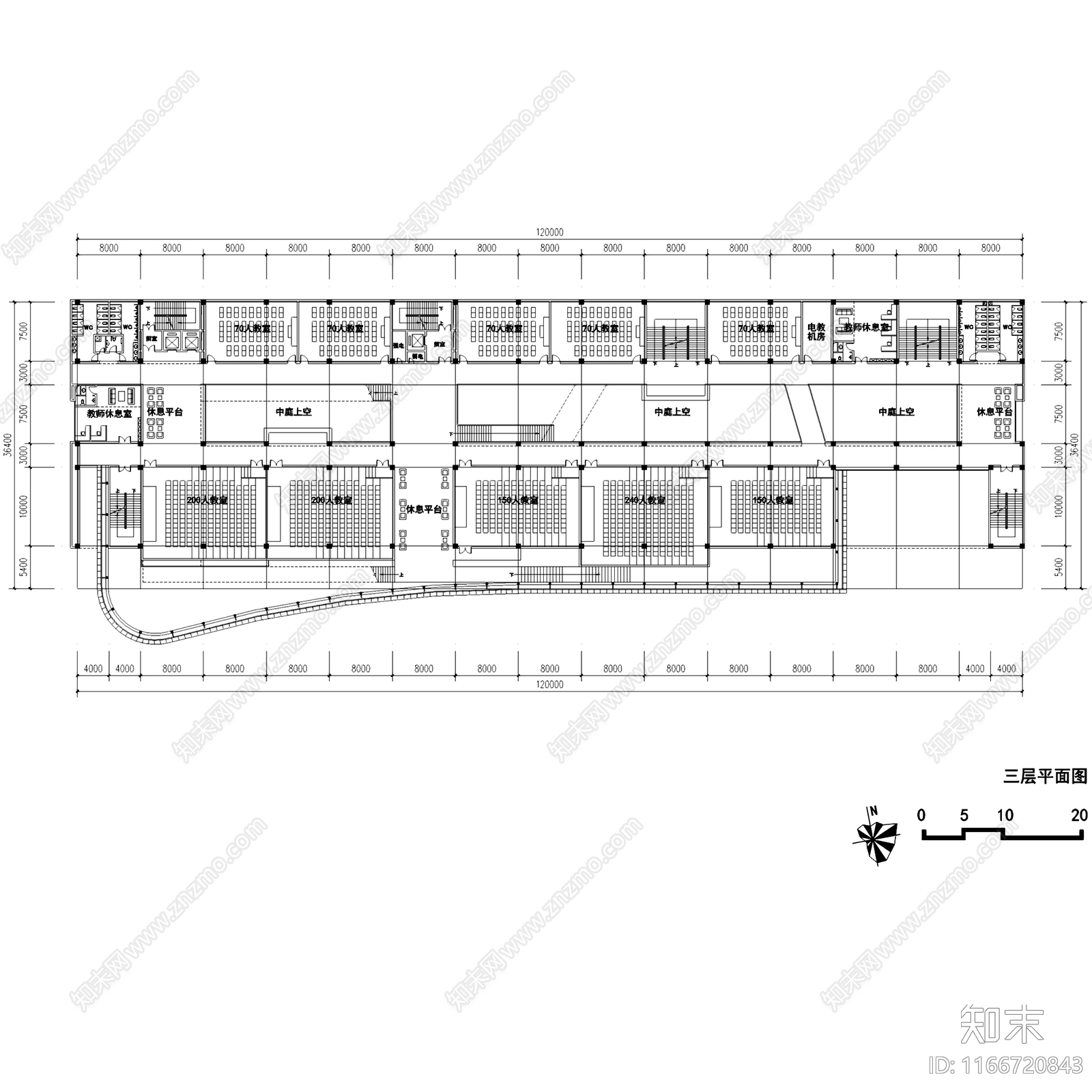 现代学校建筑cad施工图下载【ID:1166720843】