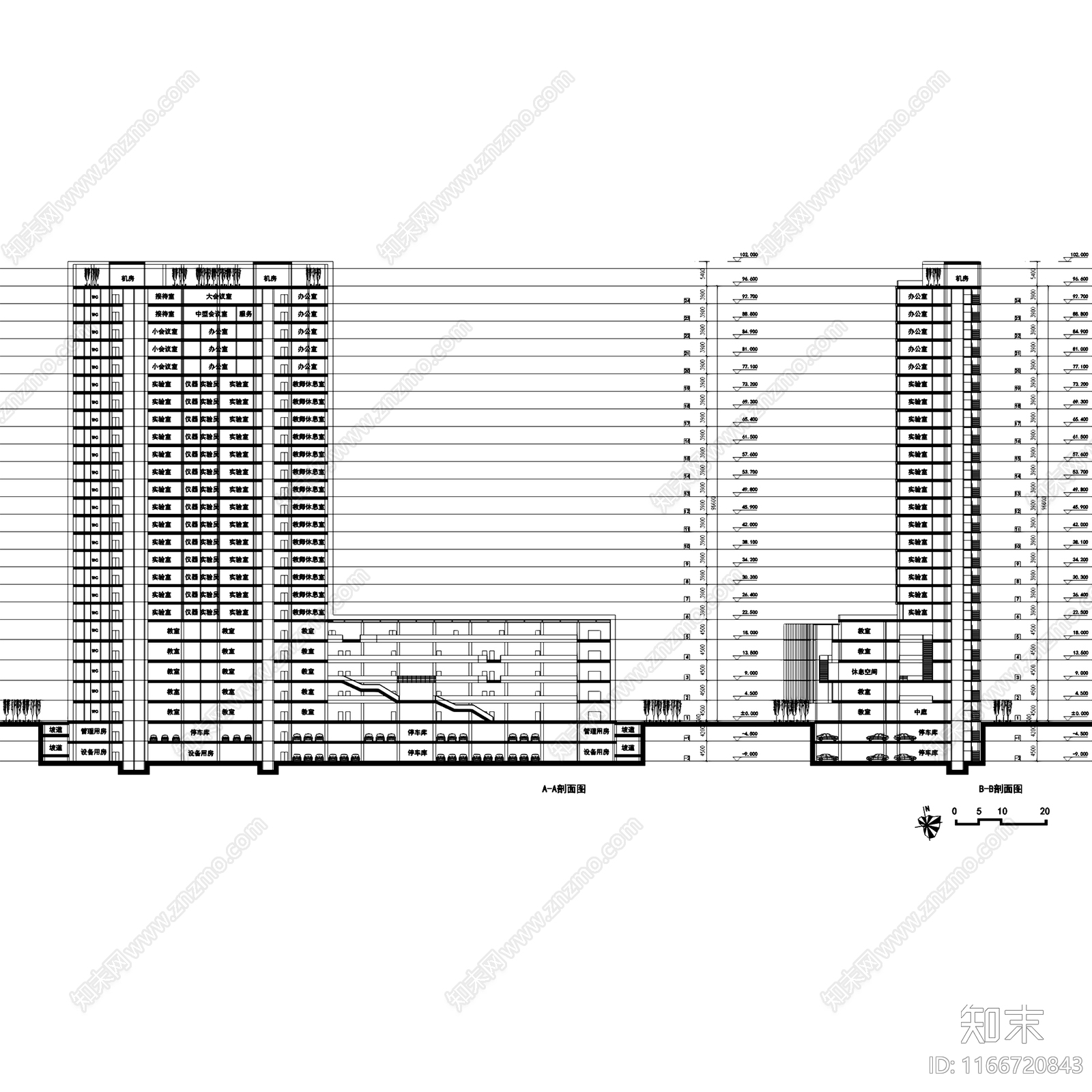 现代学校建筑cad施工图下载【ID:1166720843】