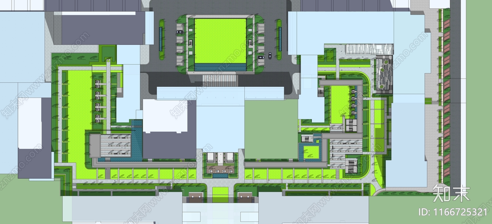 现代办公景观SU模型下载【ID:1166725321】