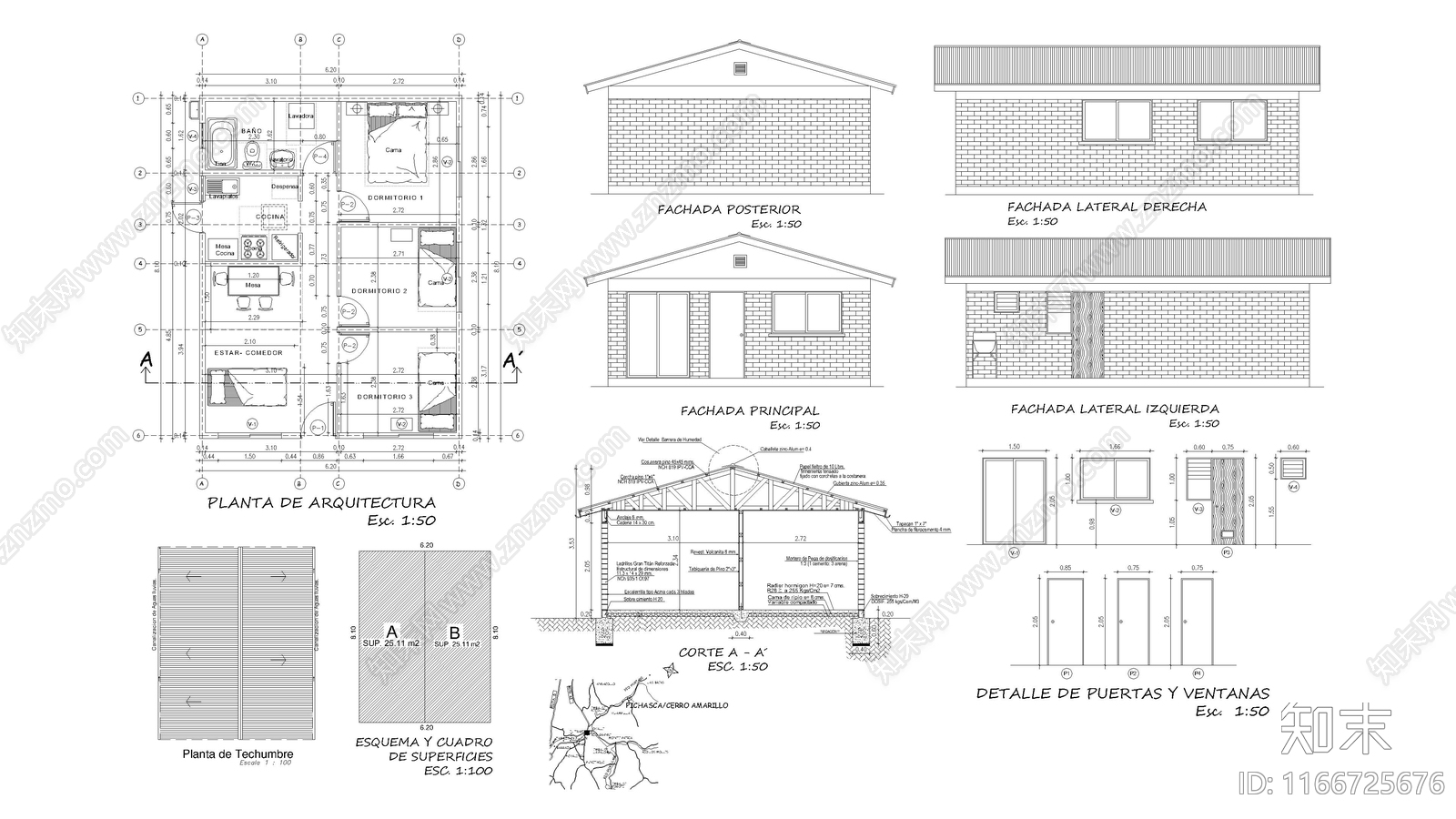 现代住宅楼建筑施工图下载【ID:1166725676】