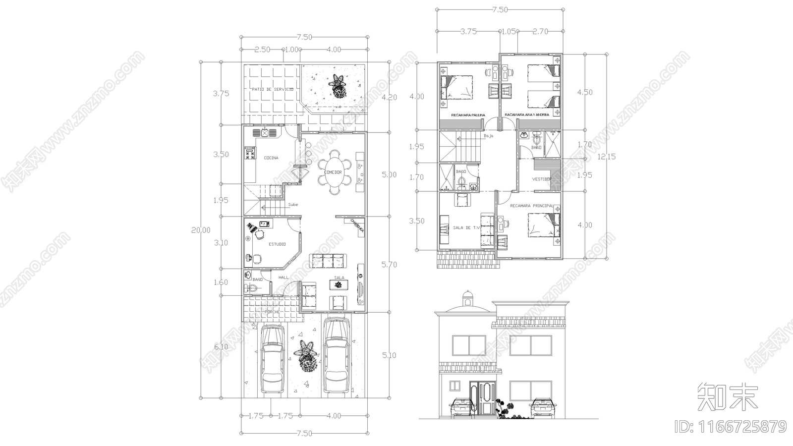 现代住宅楼建筑cad施工图下载【ID:1166725879】