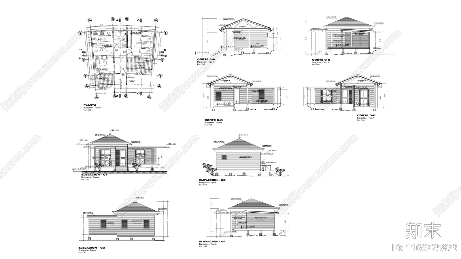 现代住宅楼建筑施工图下载【ID:1166725973】