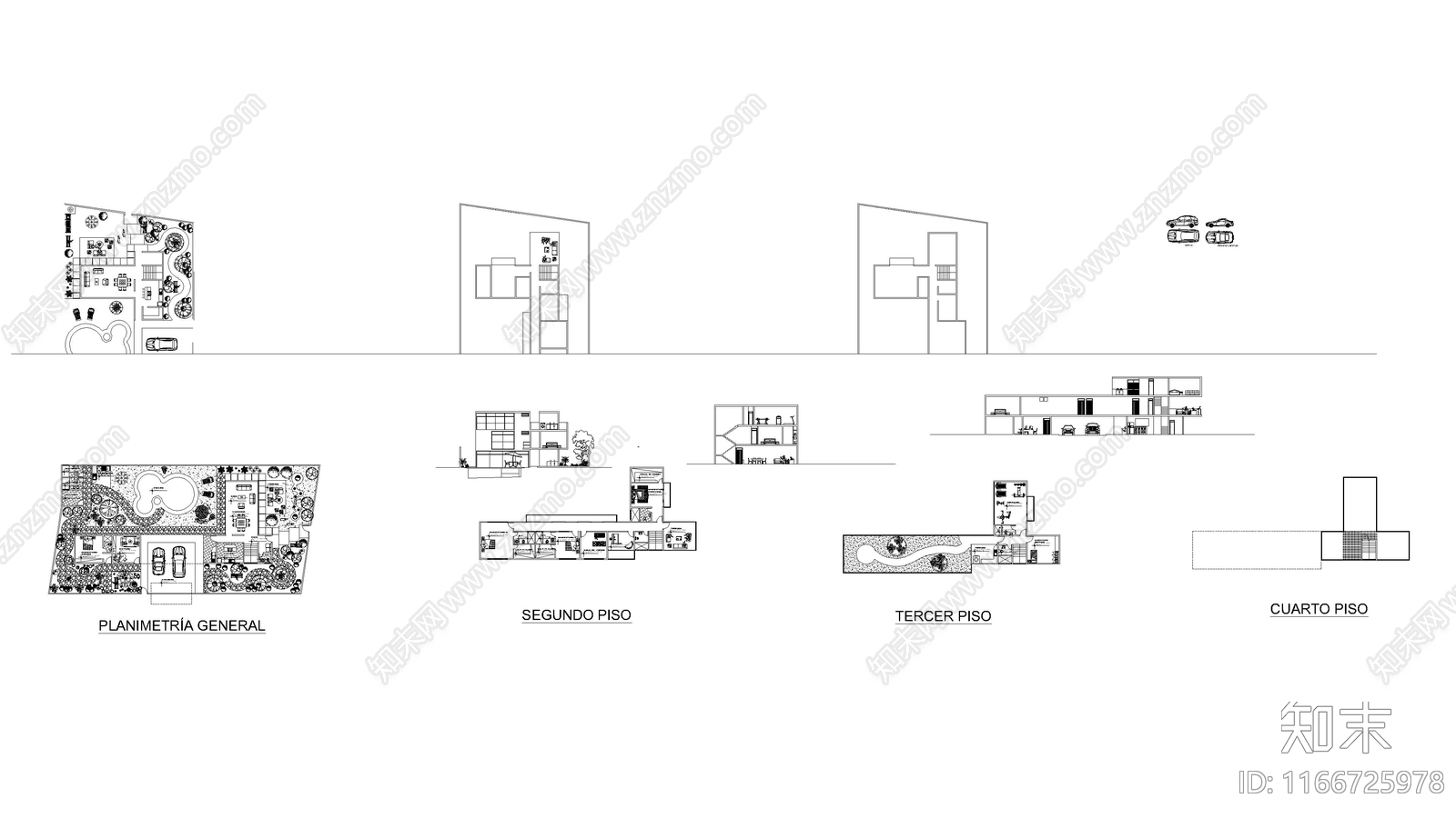 现代住宅楼建筑施工图下载【ID:1166725978】