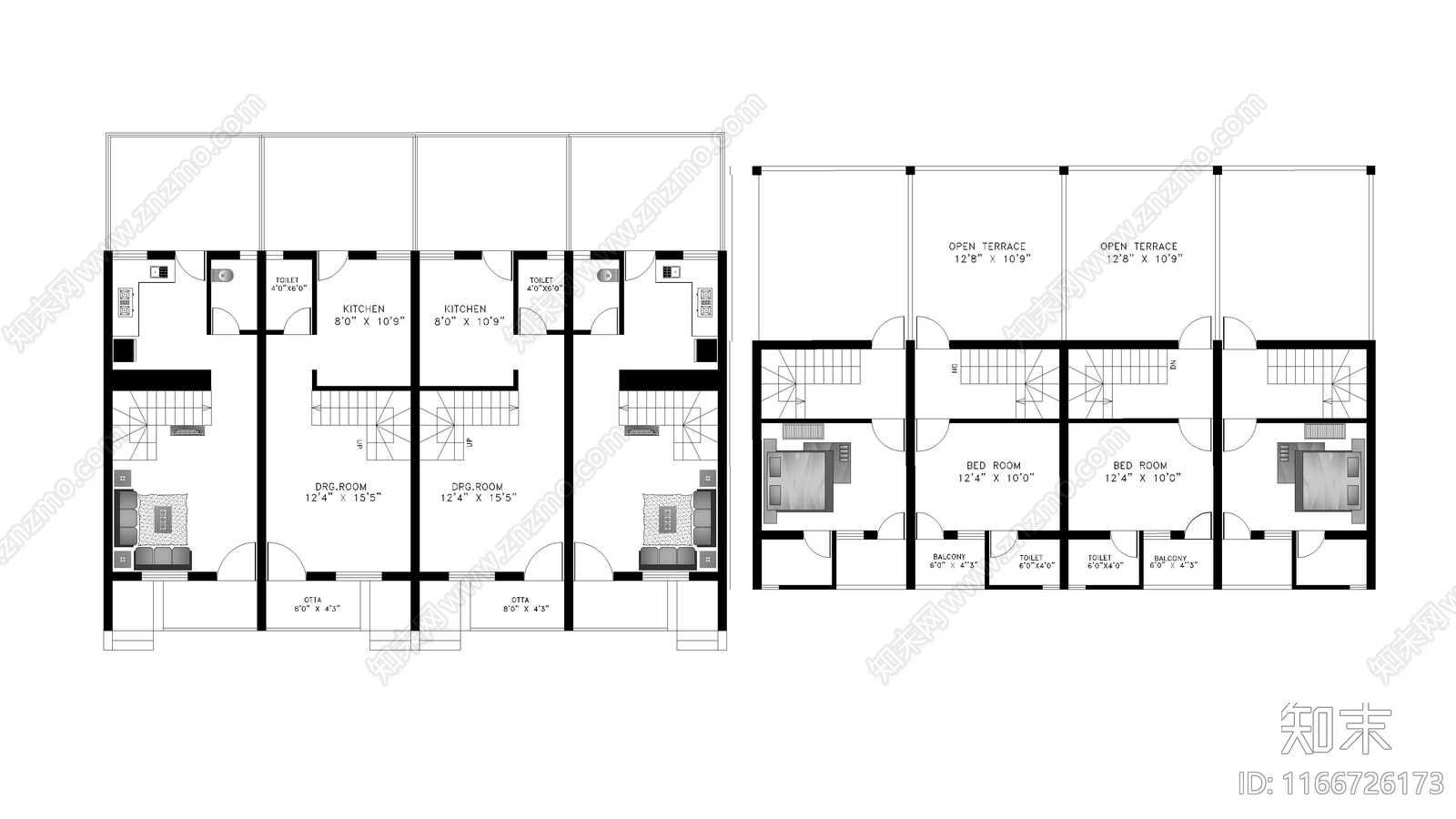 现代住宅楼建筑施工图下载【ID:1166726173】