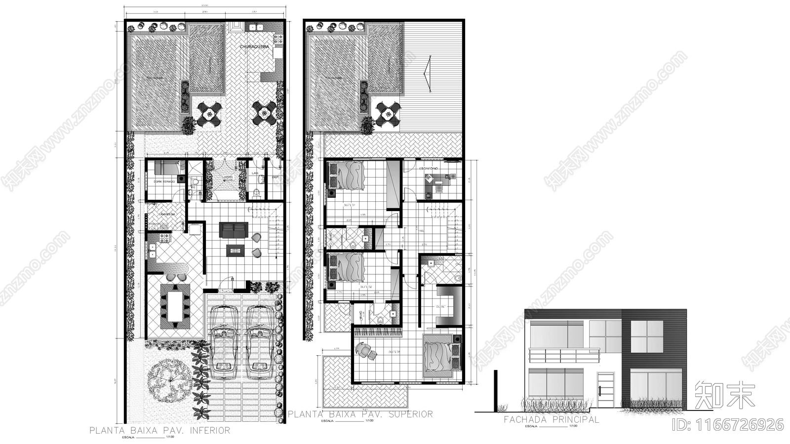 现代住宅楼建筑cad施工图下载【ID:1166726926】