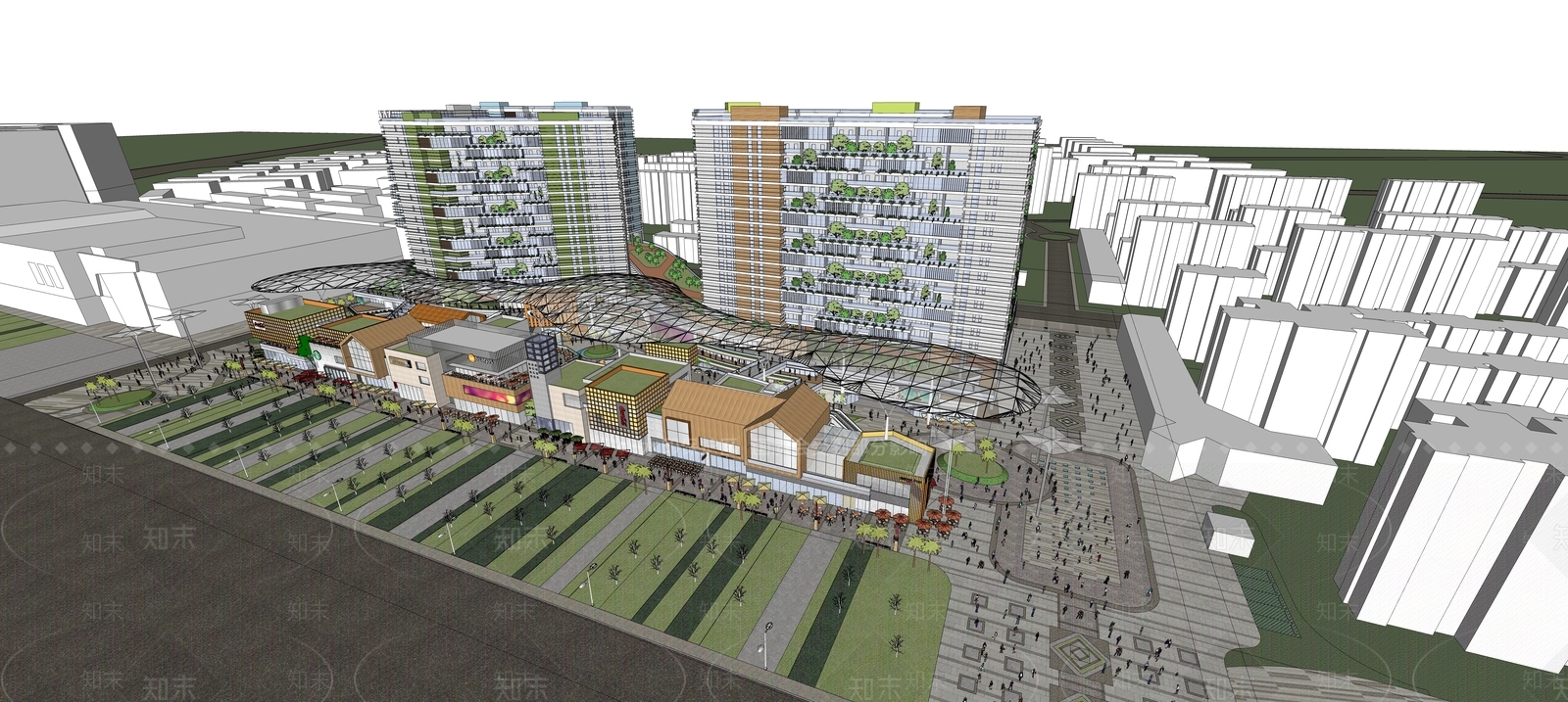 现代其他商业建筑SU模型下载【ID:1166729090】