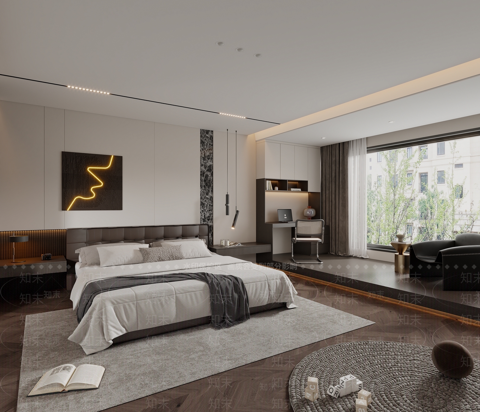现代书房3D模型下载【ID:1214665627】
