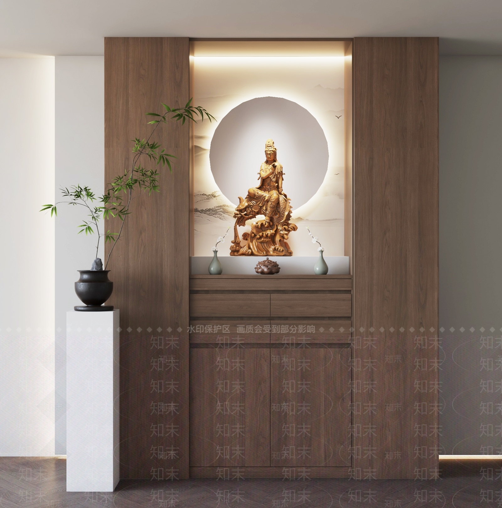 现代新中式佛龛3D模型下载【ID:1166734549】