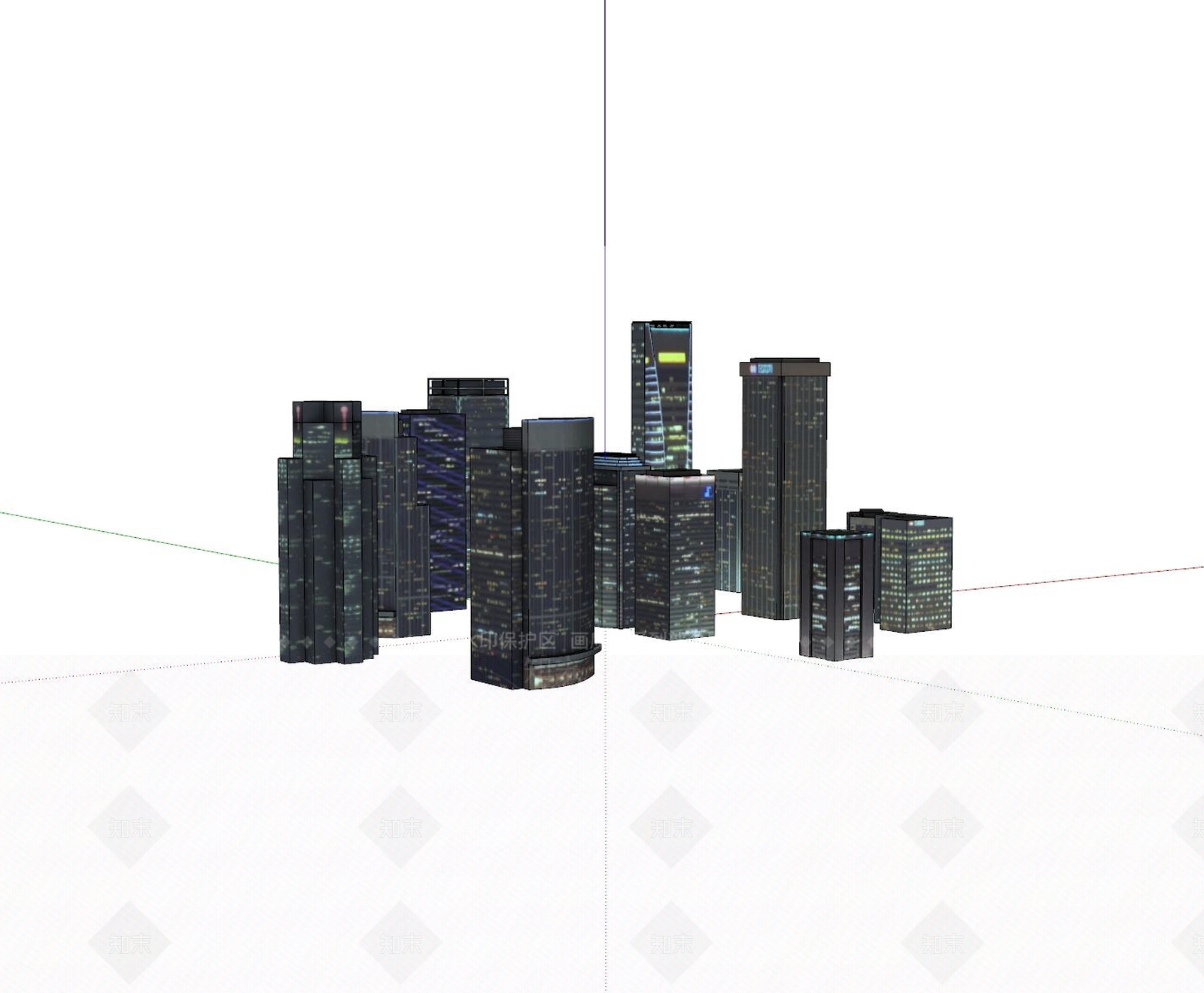 现代商场建筑SU模型下载【ID:1166737001】
