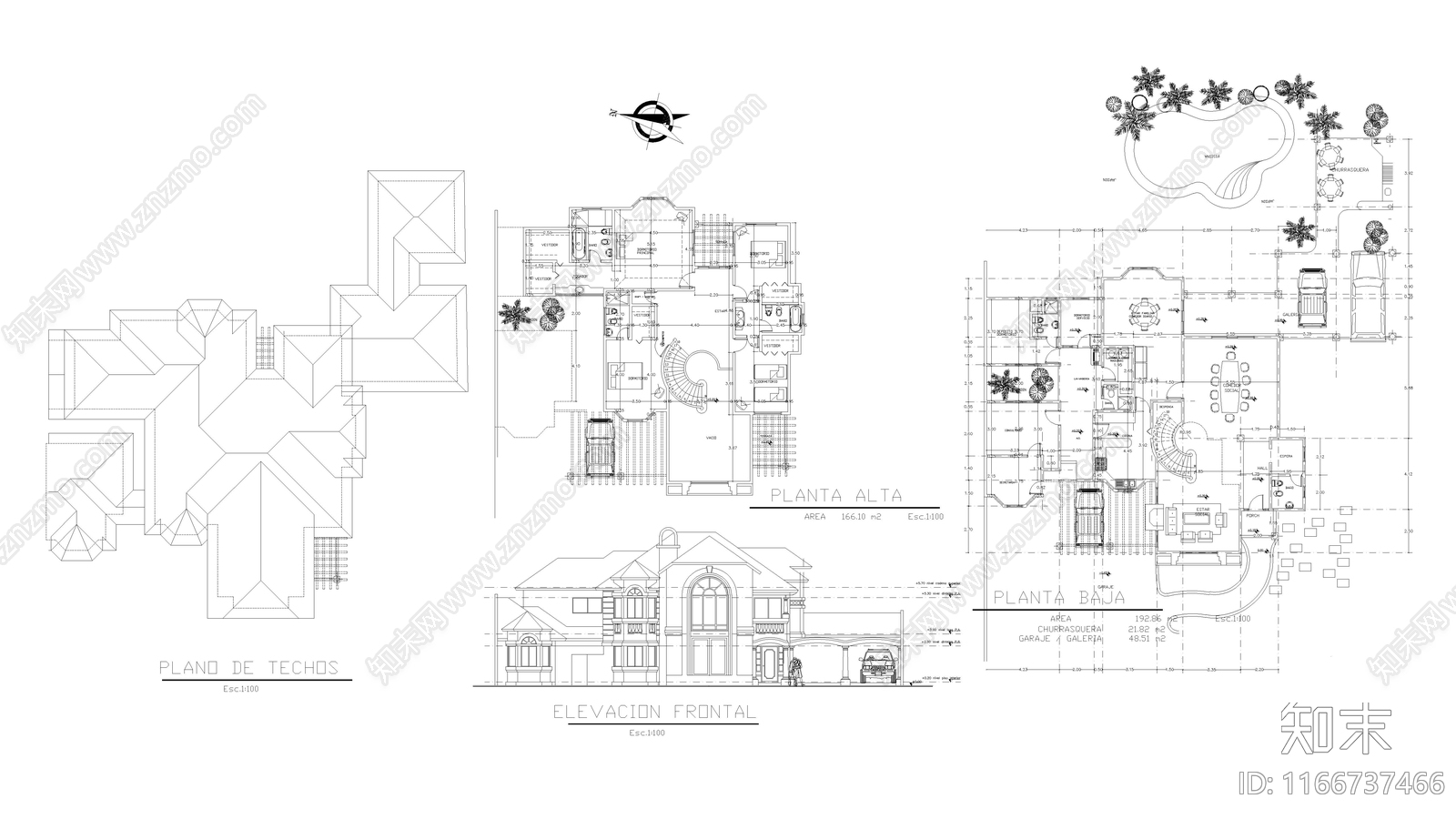 现代住宅楼建筑施工图下载【ID:1166737466】