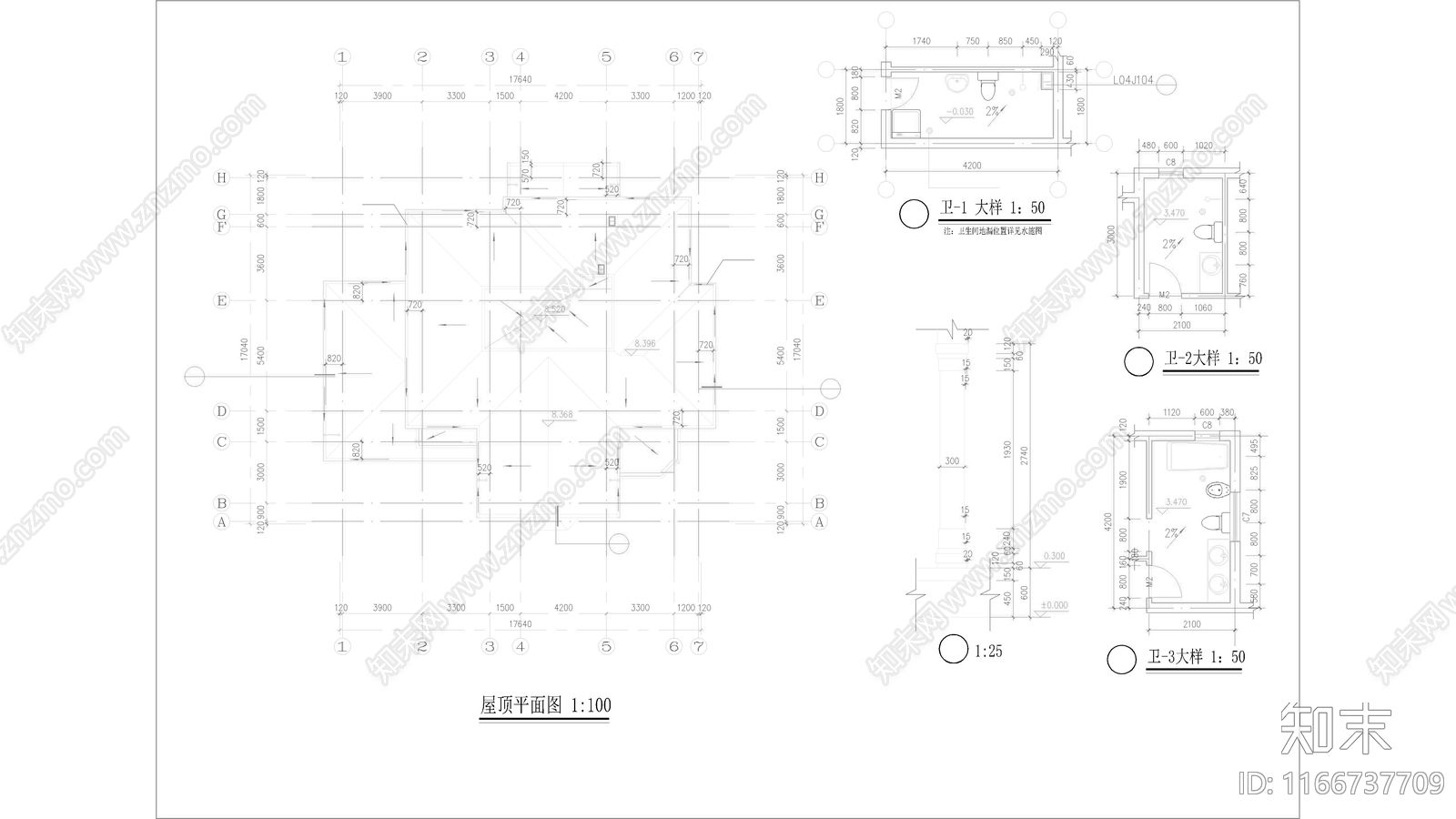 现代住宅楼建筑施工图下载【ID:1166737709】