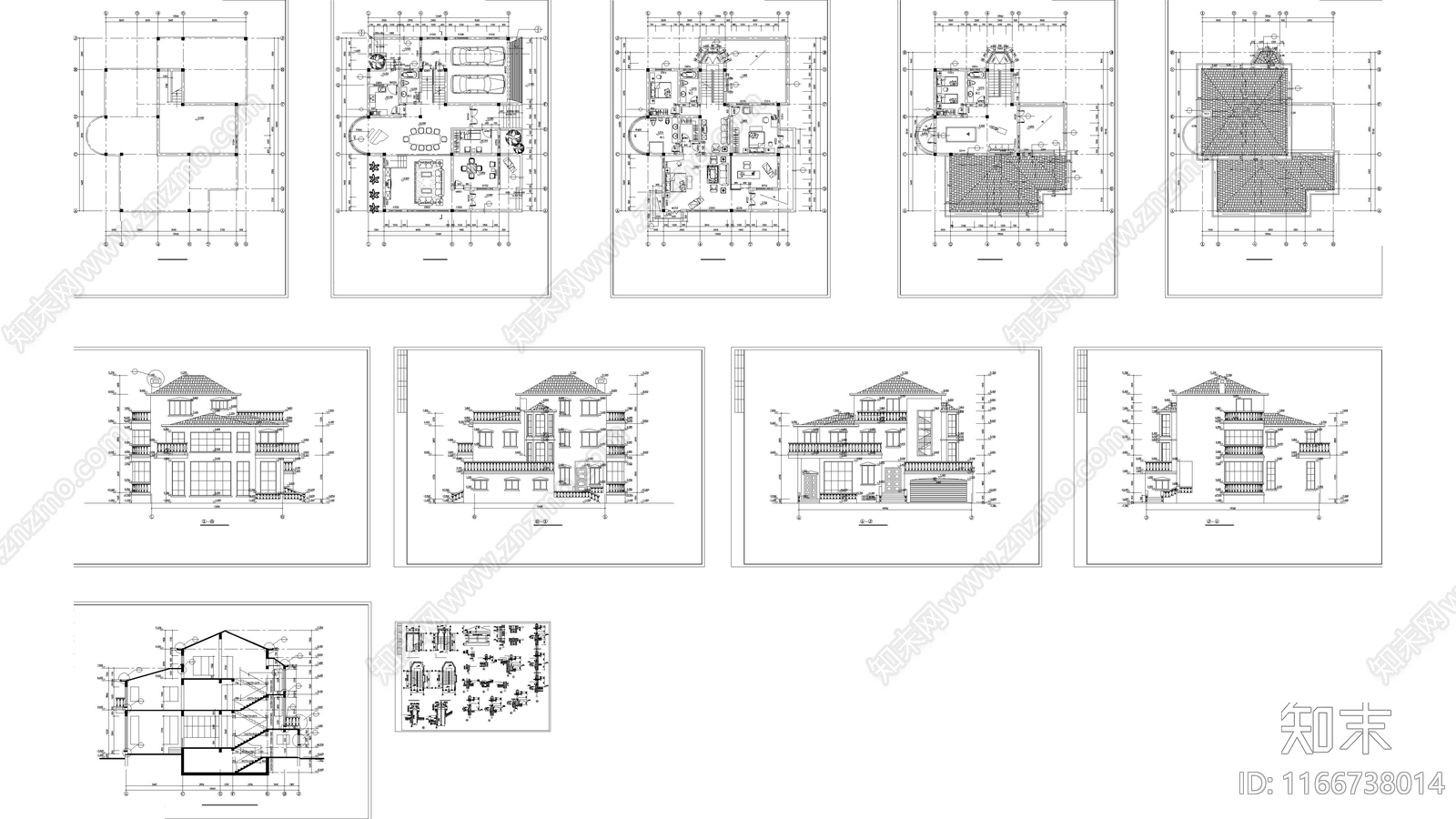 现代住宅楼建筑施工图下载【ID:1166738014】