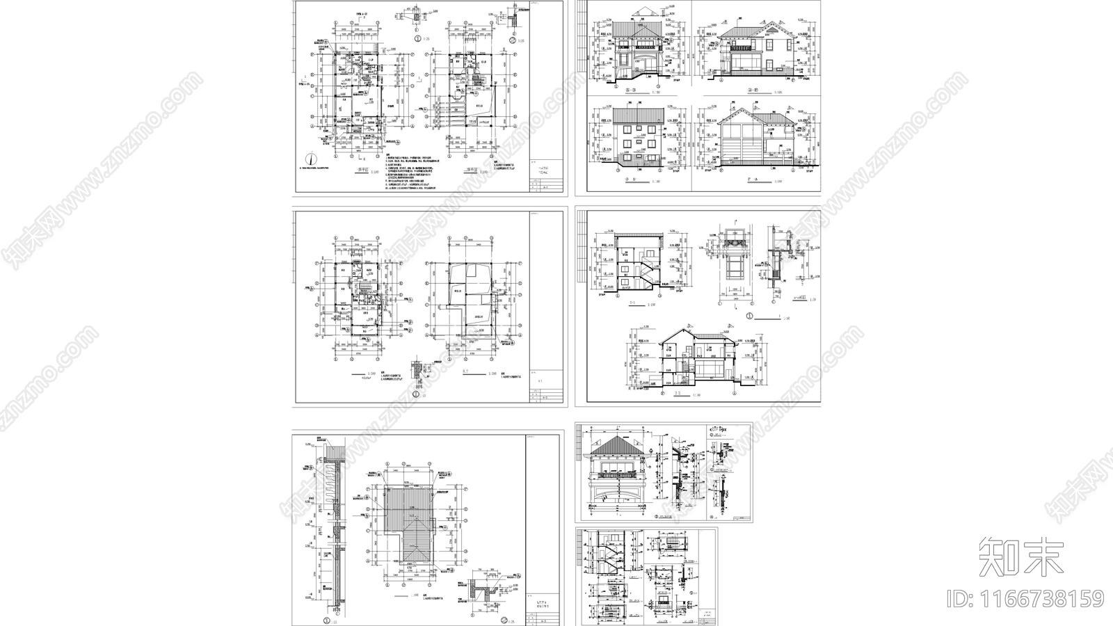 现代住宅楼建筑施工图下载【ID:1166738159】