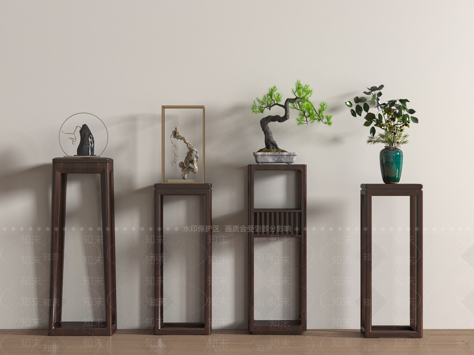 新中式花架3D模型下载【ID:1166749161】