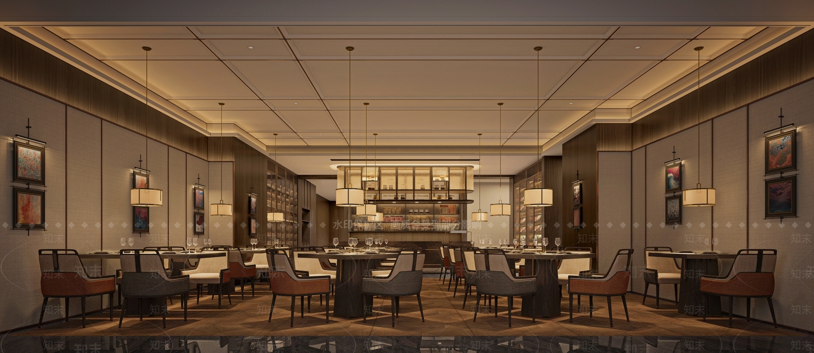 现代西餐厅3D模型下载【ID:1185898415】