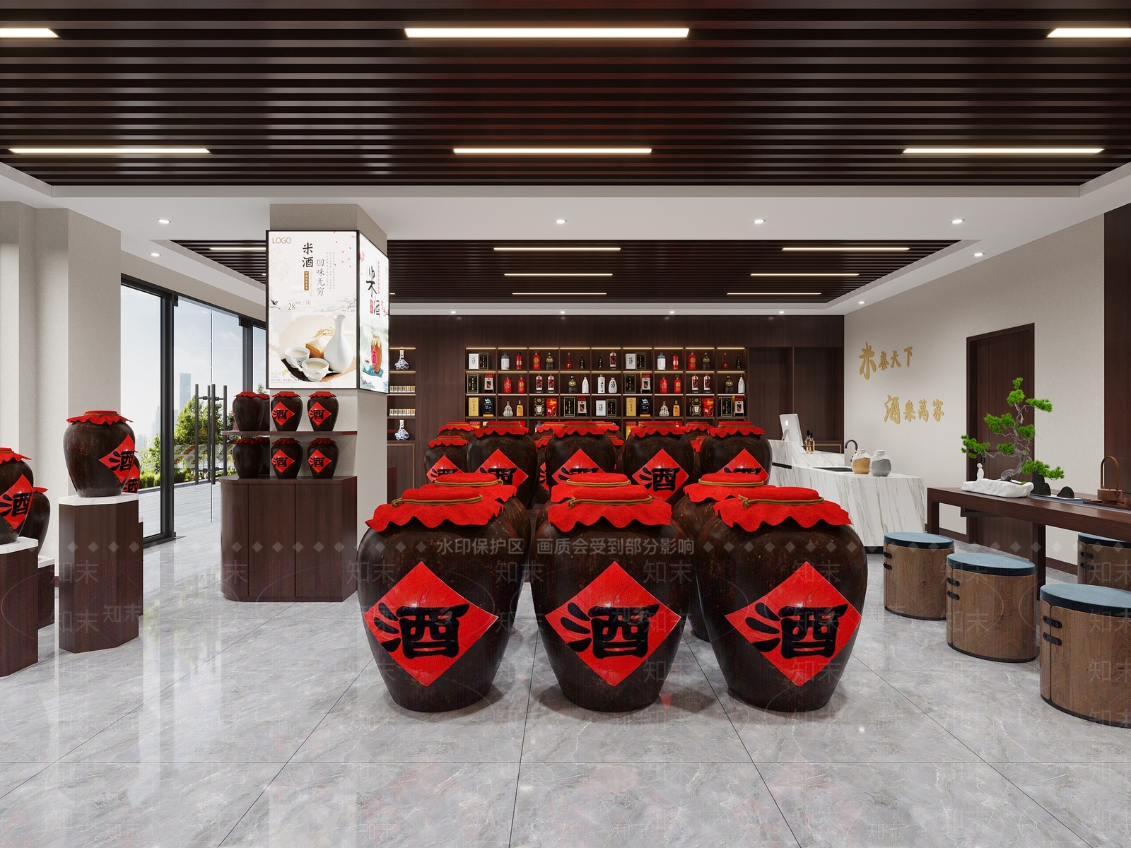 新中式酒窖3D模型下载【ID:1166753732】
