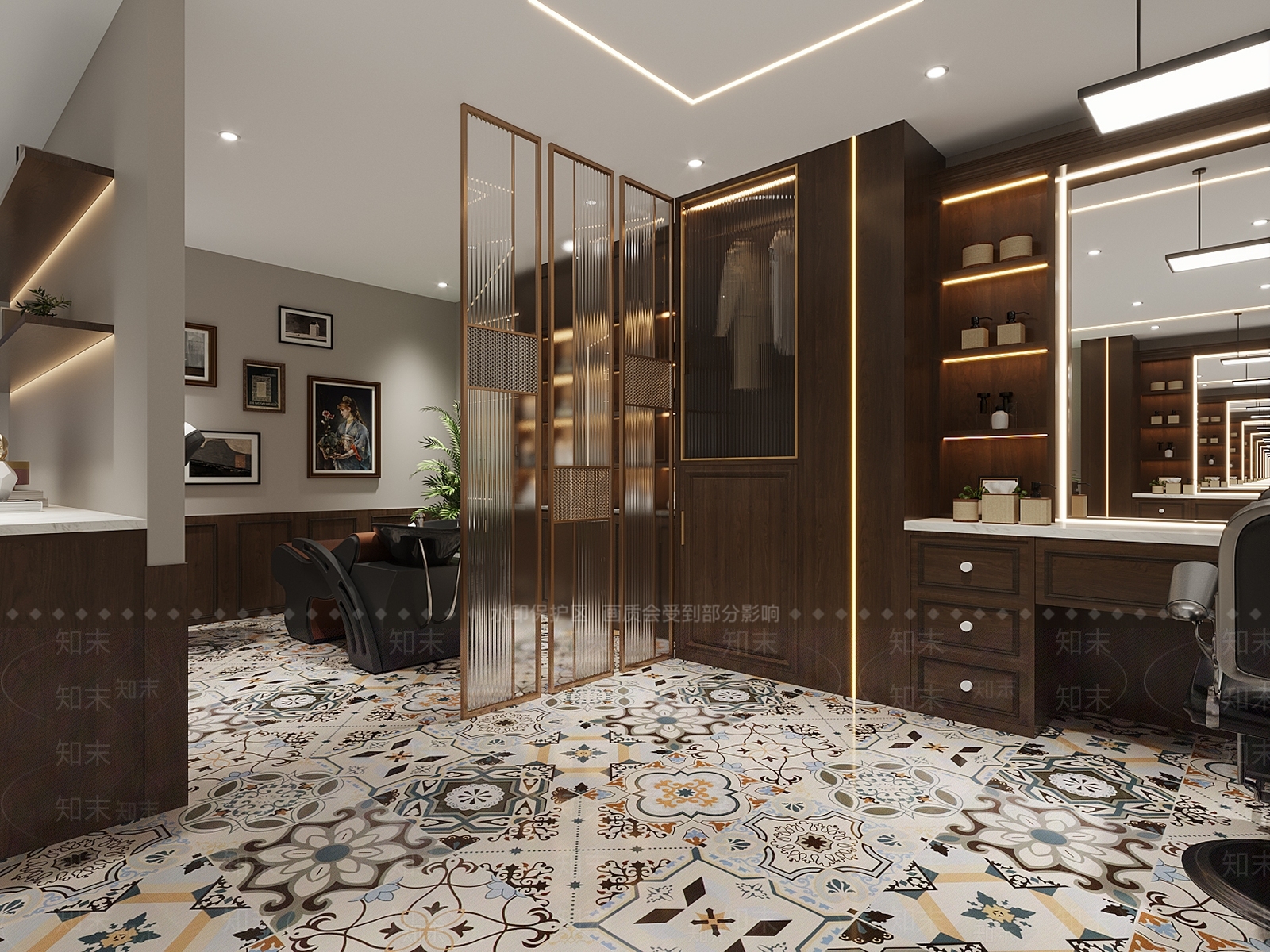 美式美容院3D模型下载【ID:1214666018】