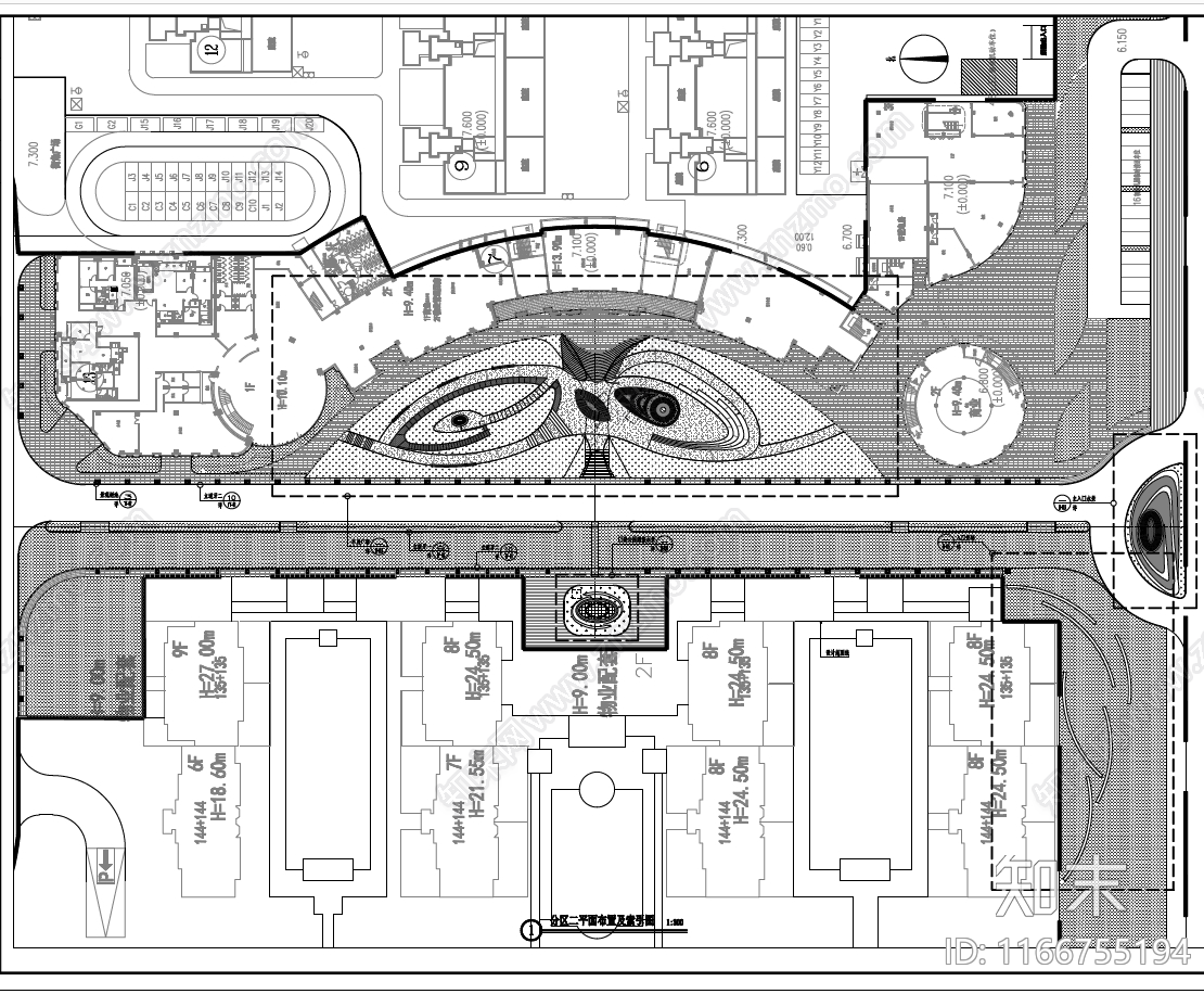 现代简约示范区景观施工图下载【ID:1166755194】