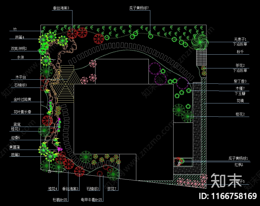 现代庭院cad施工图下载【ID:1166758169】