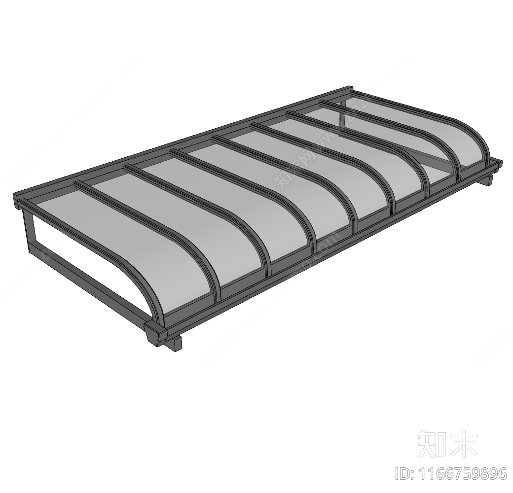 现代新中式雨棚SU模型下载【ID:1166759896】