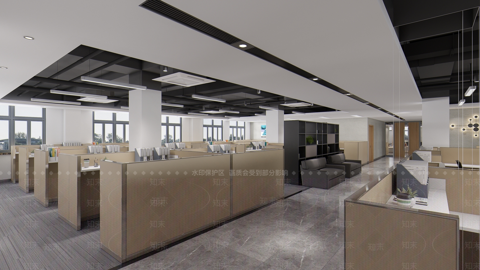 现代简约办公室3D模型下载【ID:1166768938】