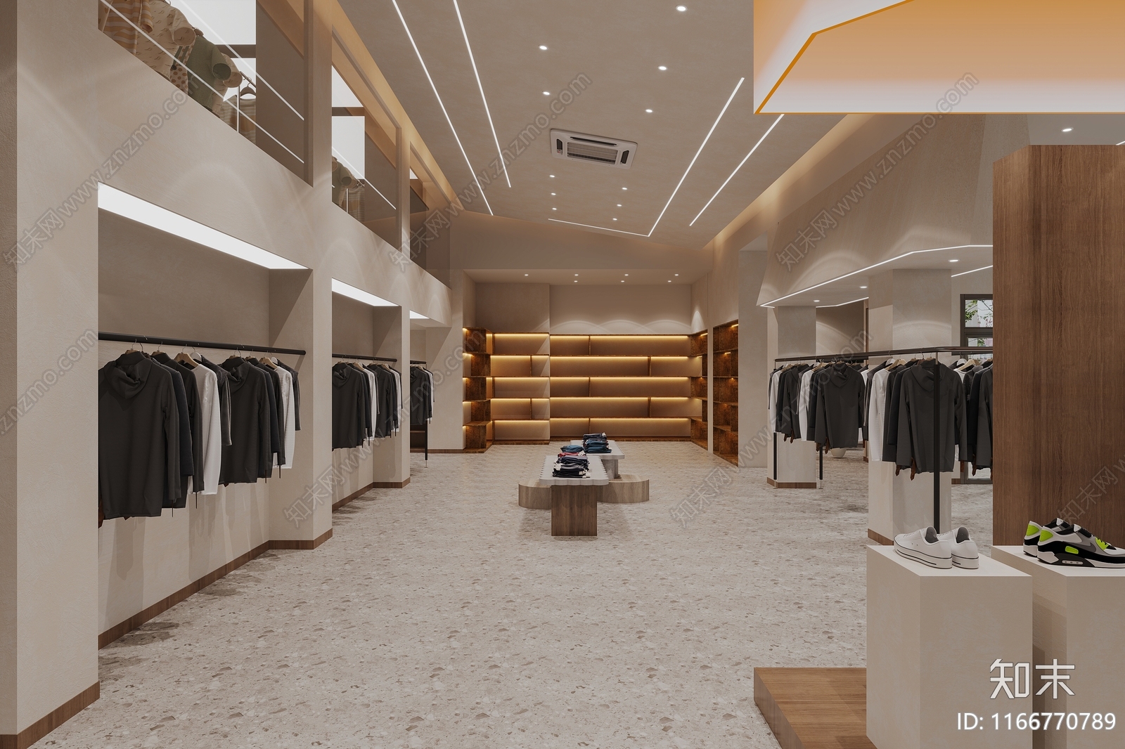 现代侘寂服装店3D模型下载【ID:1166770789】