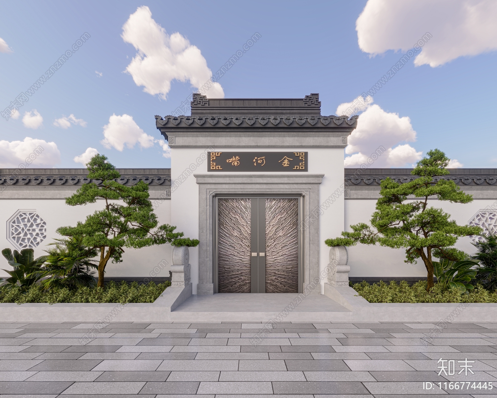 中式新中式艺术风格建筑3D模型下载【ID:1166774445】