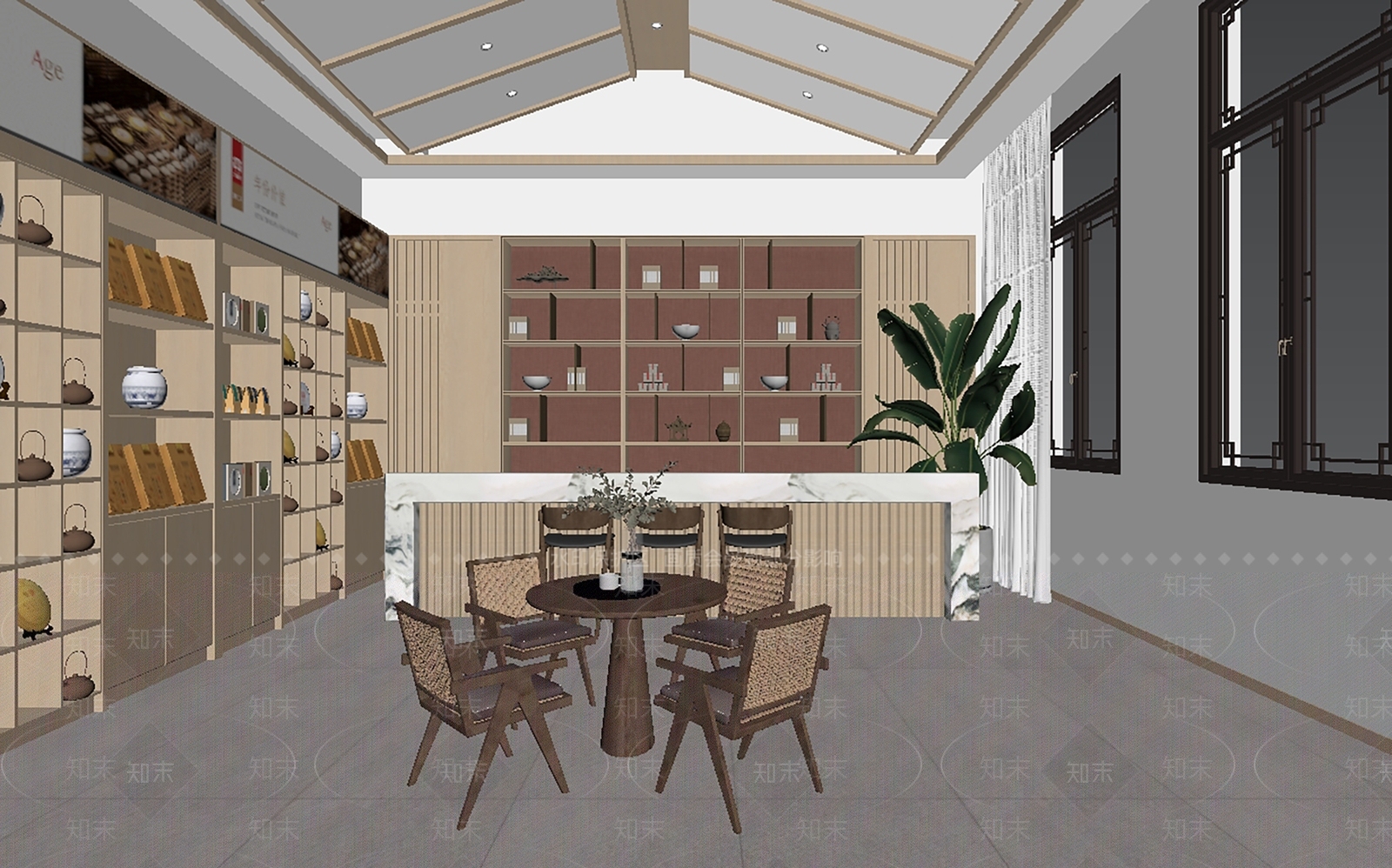 新中式其他店铺SU模型下载【ID:1166776594】